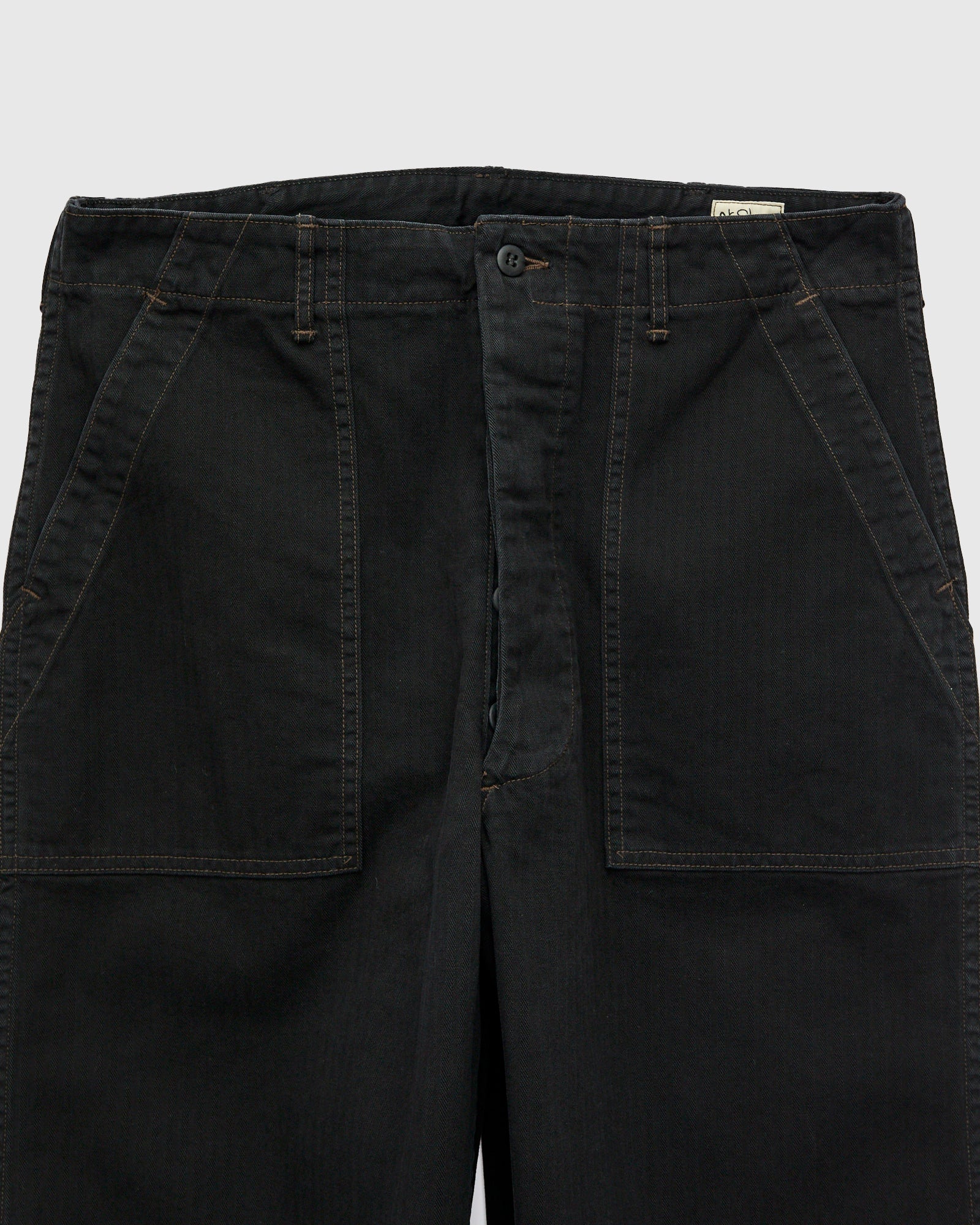 Herringbone Summer Fatigue Pants in Black - Image 5