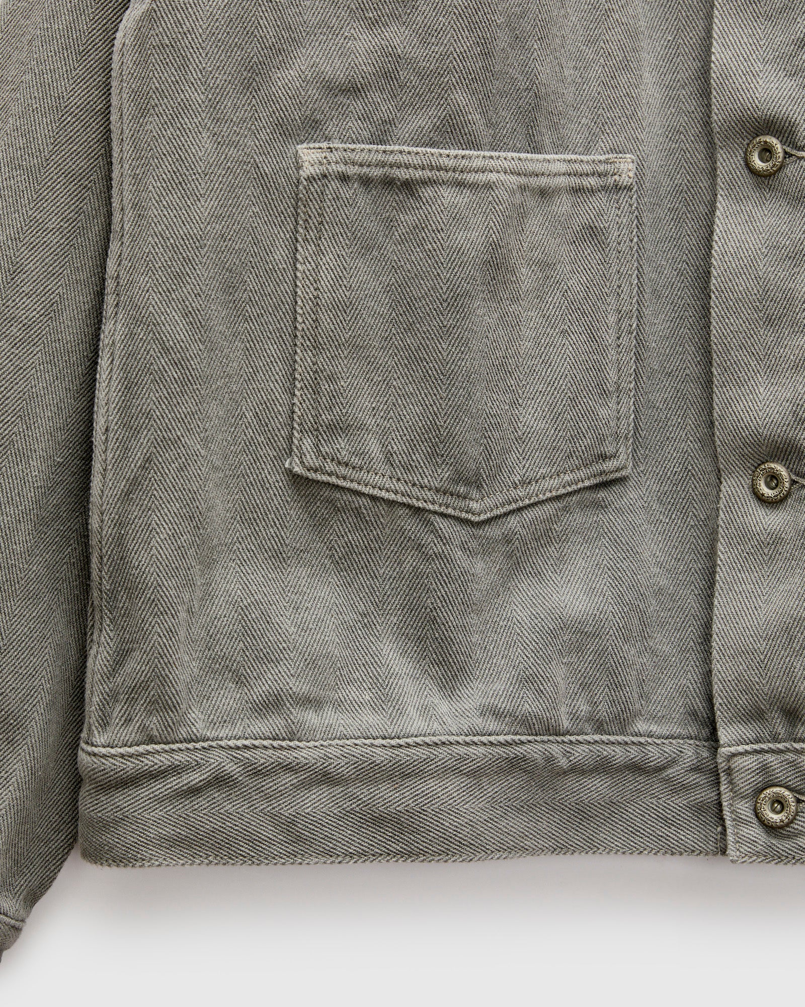 Herringbone Trucker Jacket in Sumi Ink - Image 7
