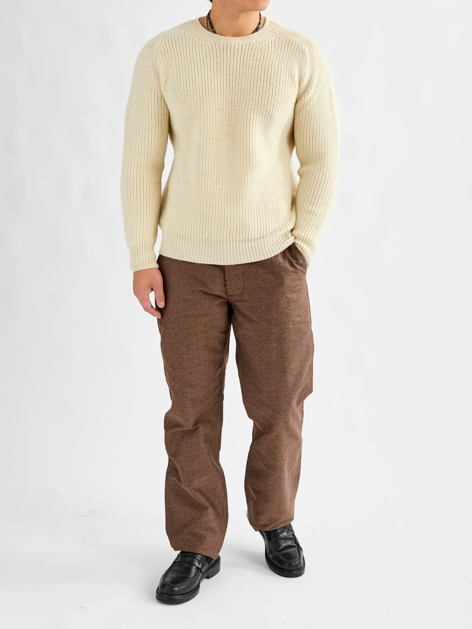 Highland Shakerknit Sweater in Cream - Image 7