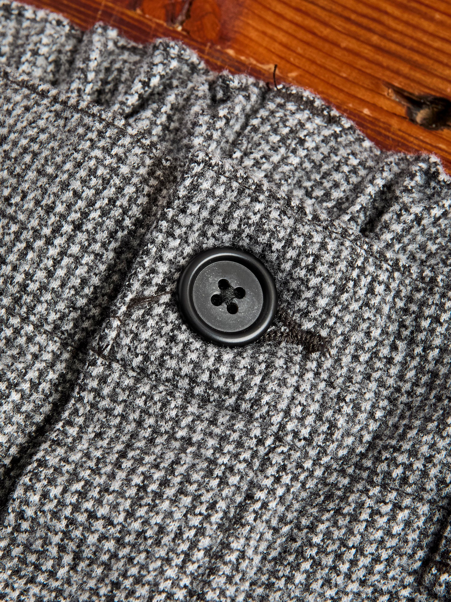 French Work Pants in Grey Houndstooth - Image 7