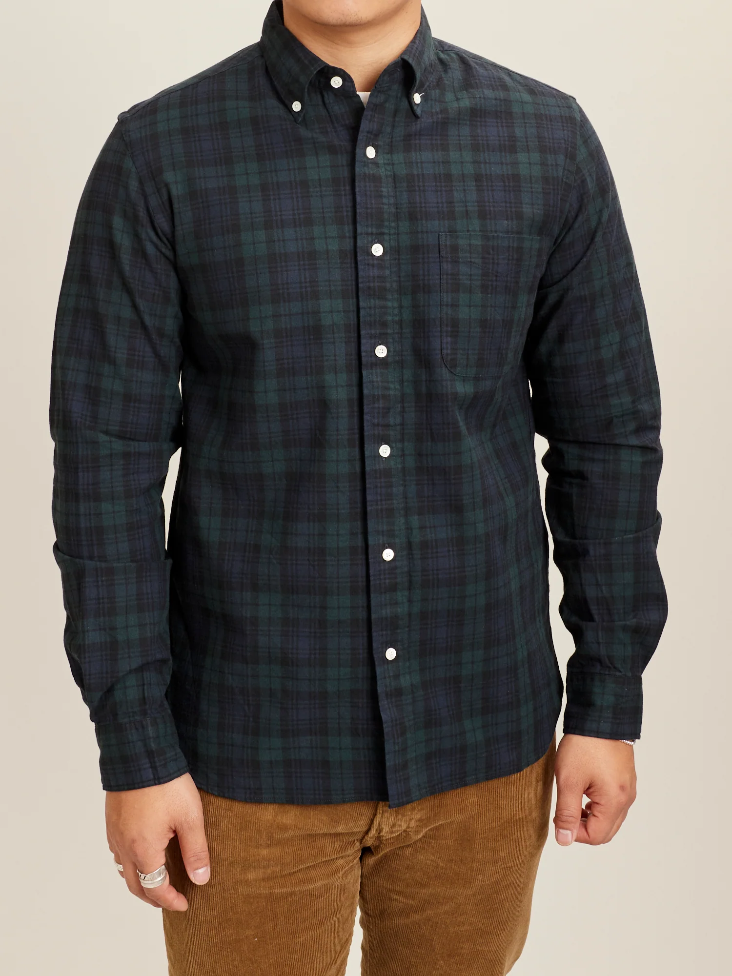 Indigo Check Button-Down Shirt in Blackwatch - Image 2
