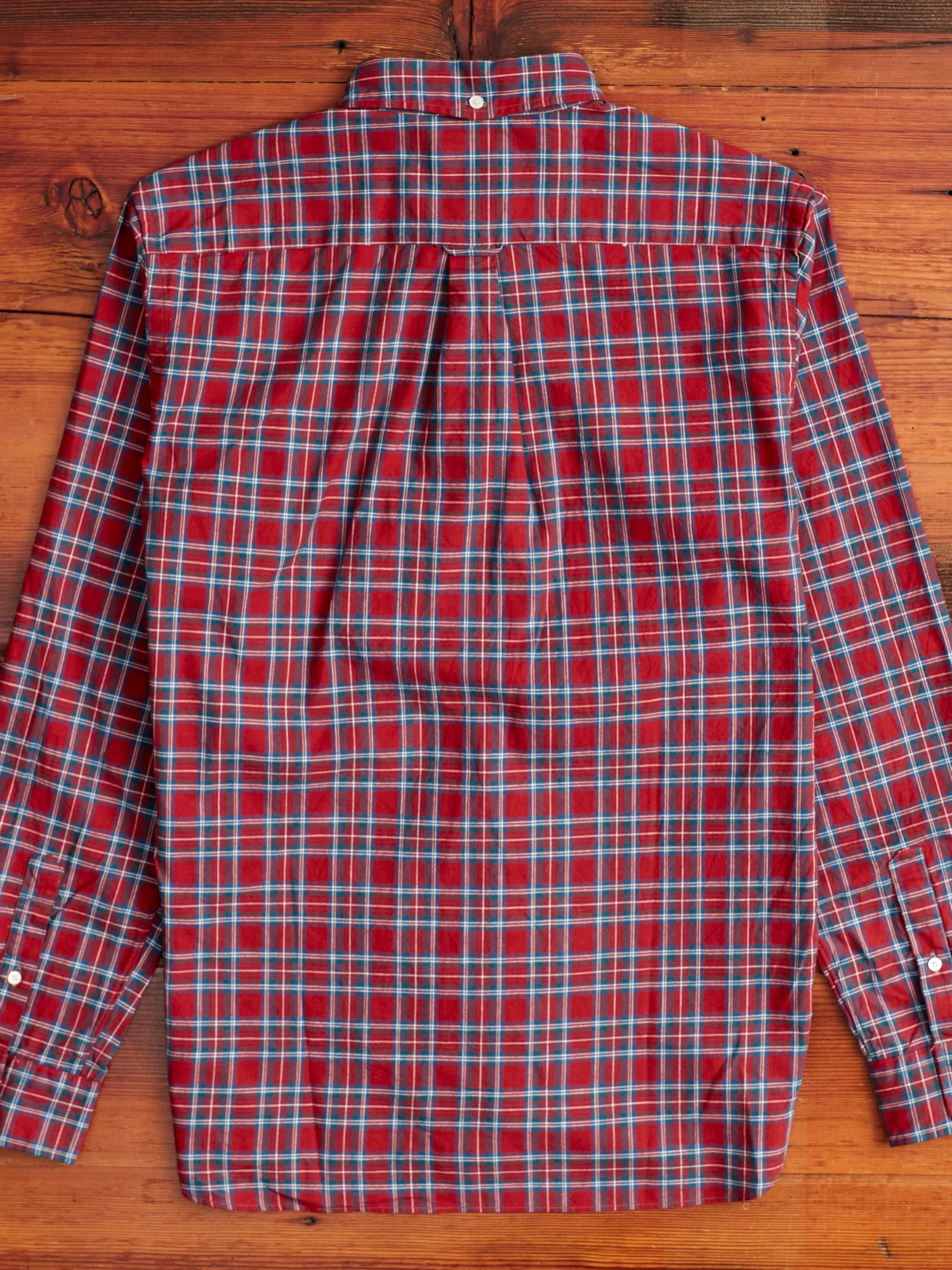 Indigo Check Button-Down Shirt in Red - Image 8