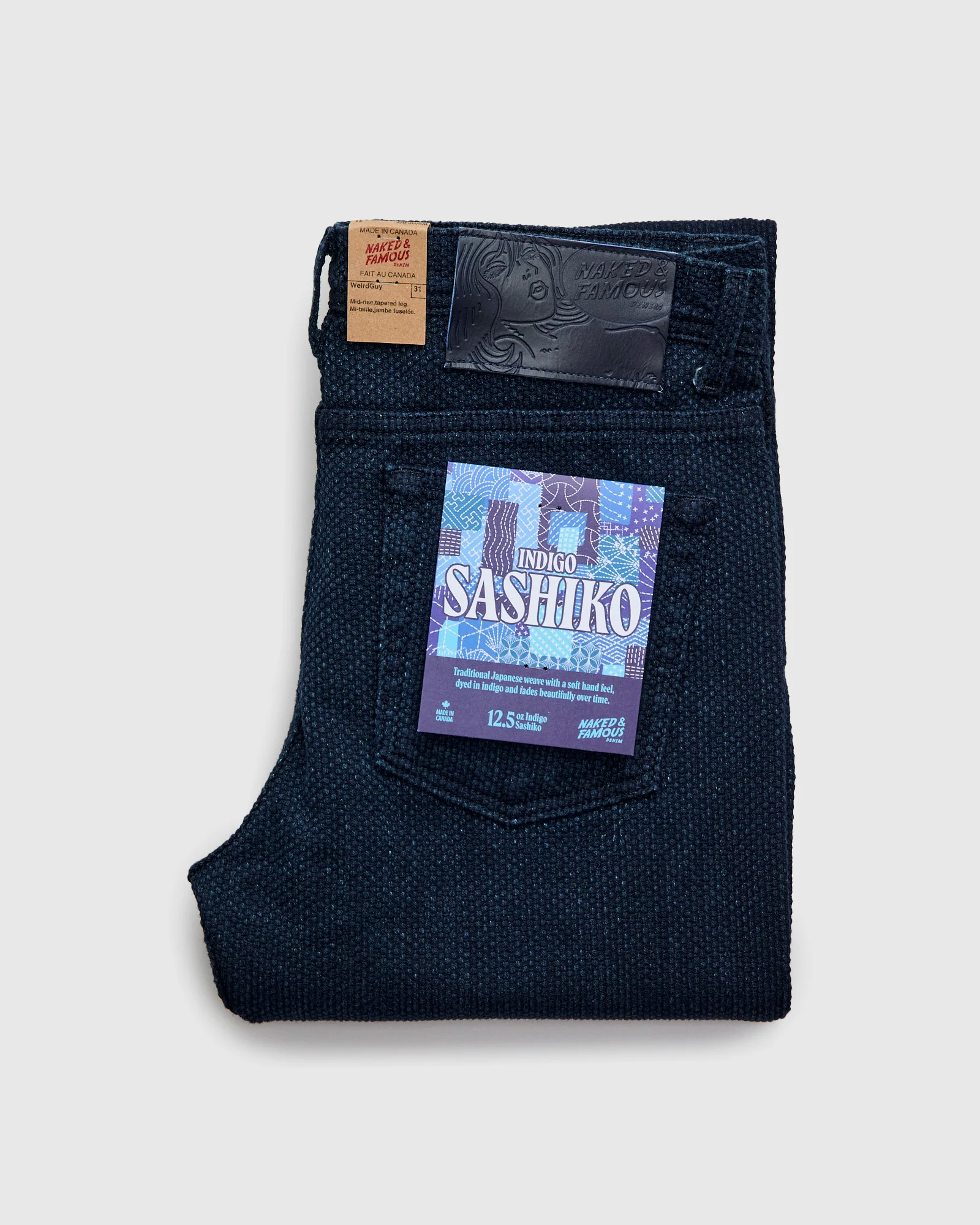"Indigo Sashiko" 12.5oz Jacquard Denim - Weird Guy Fit