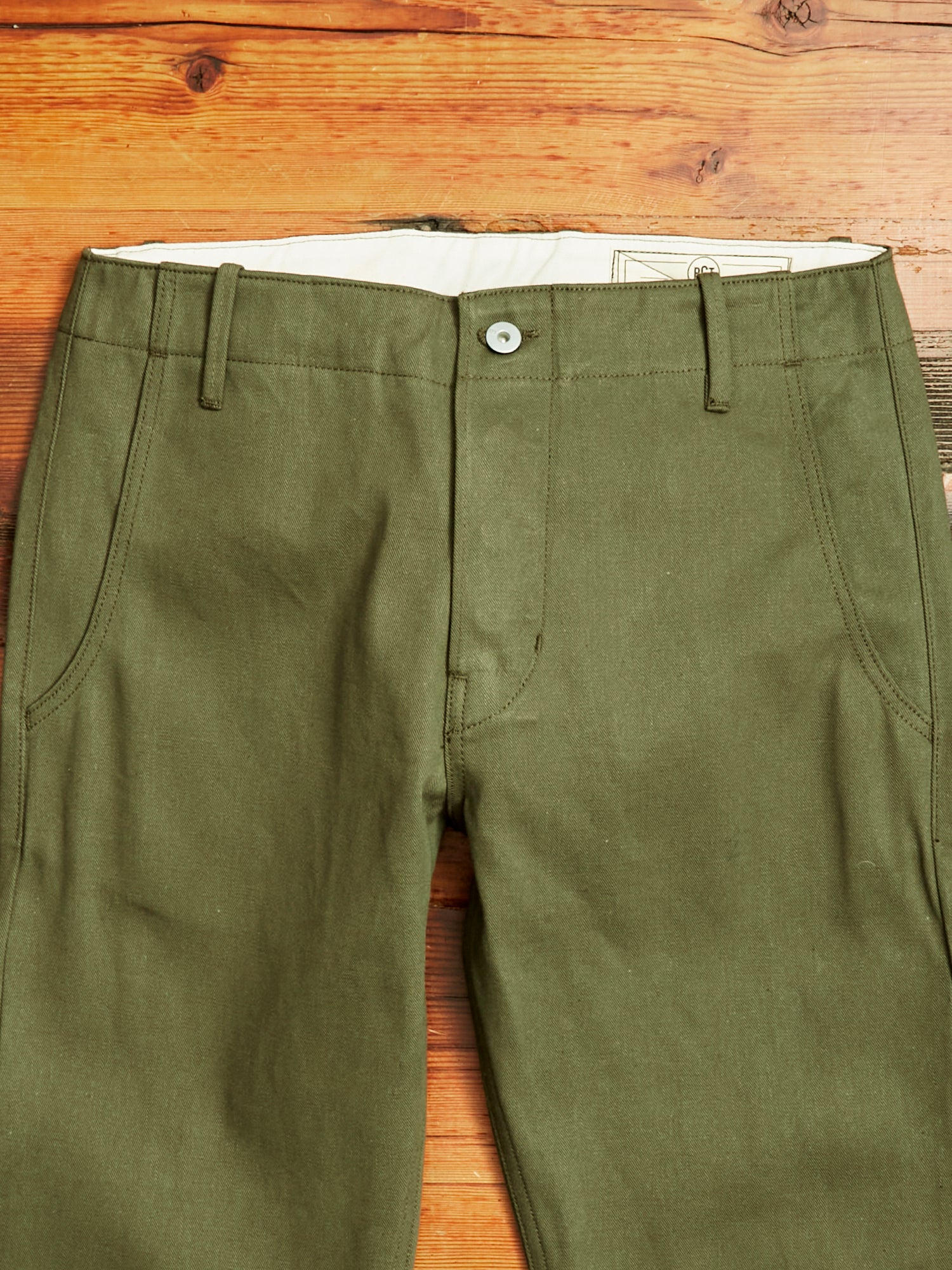 "Infantry Pant" in Green Selvedge Twill - Image 3
