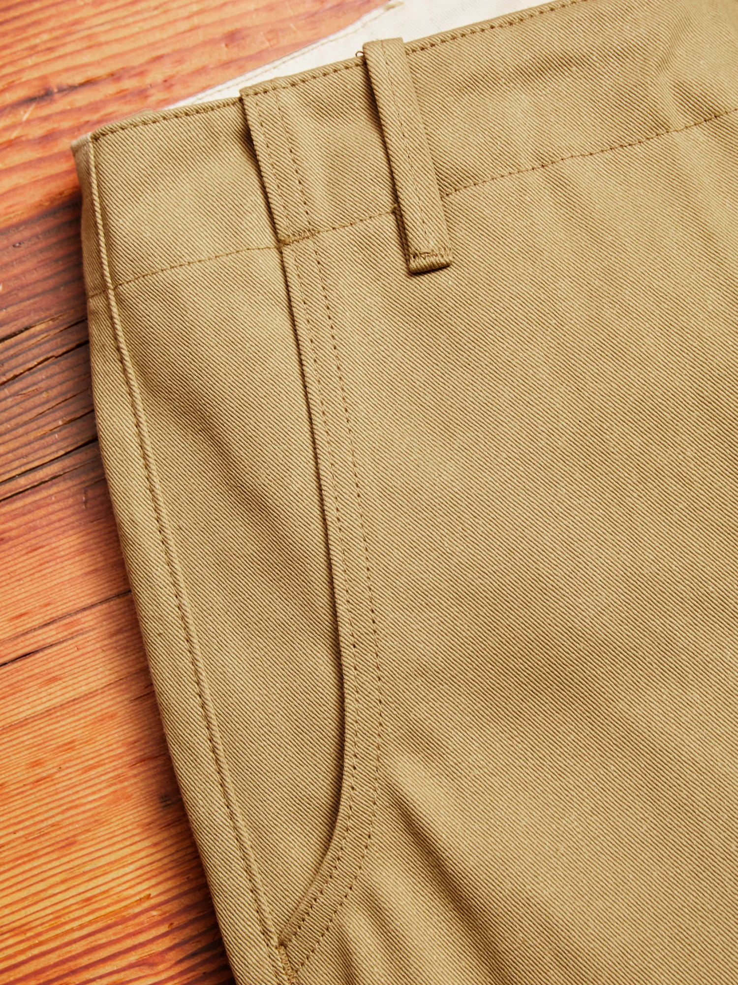 "Infantry Pant" in Khaki Selvedge Twill - Image 5