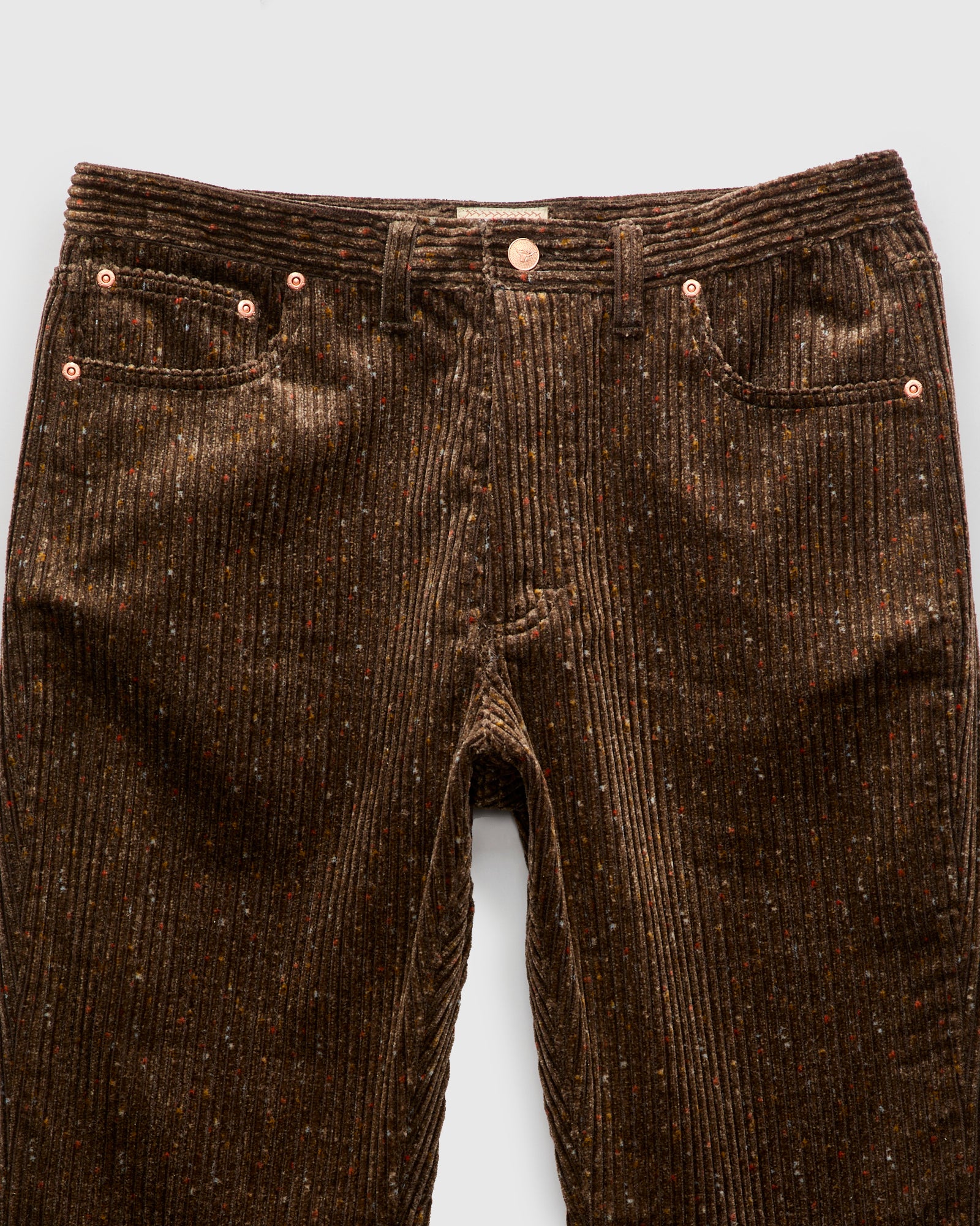 Donegal Corduroy Five Pocket Trousers in Rustic Brown - Image 5