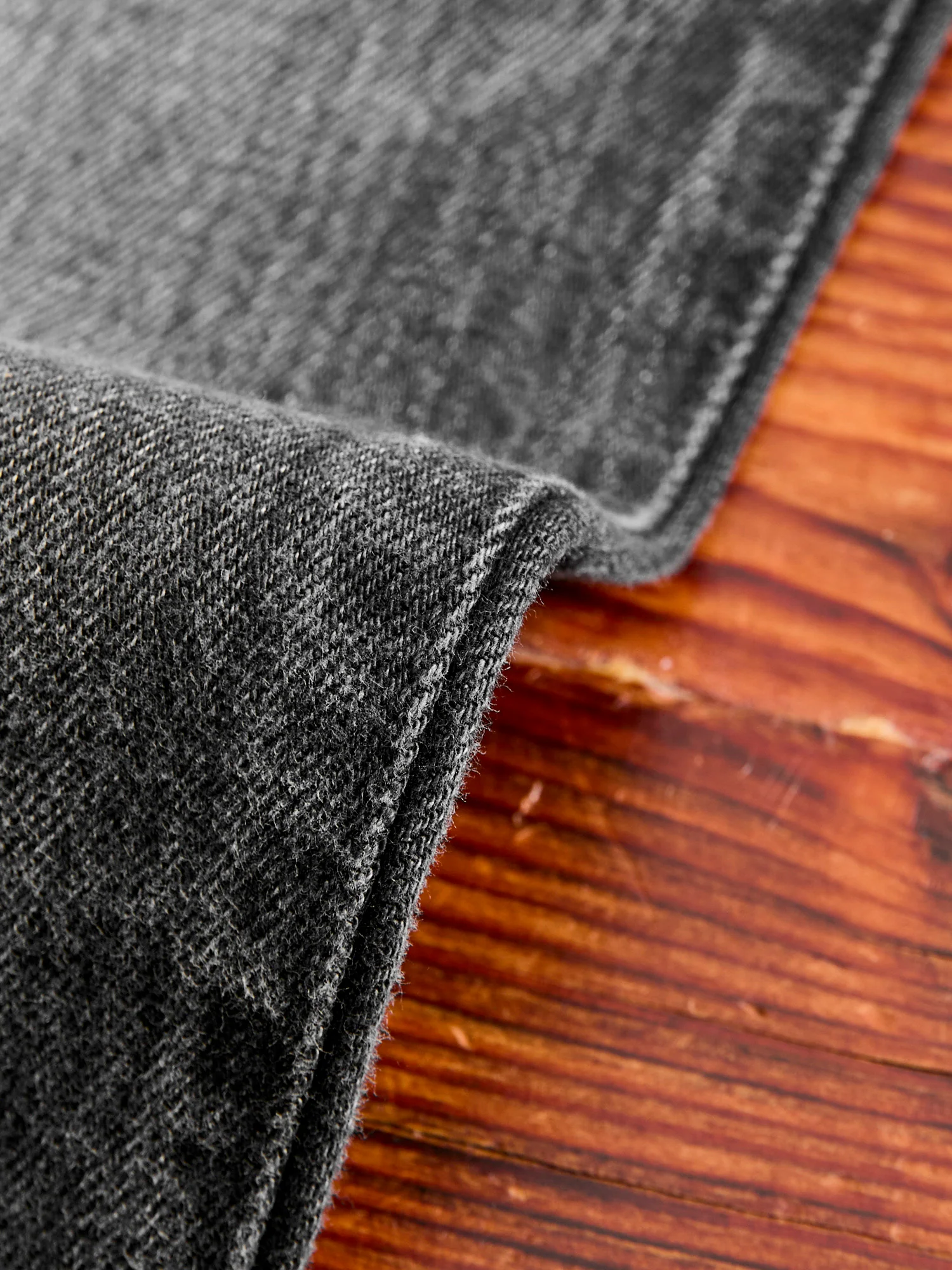J214 "Aged Wash" 14oz Black Washed Selvedge Denim - Tapered Fit - Image 9