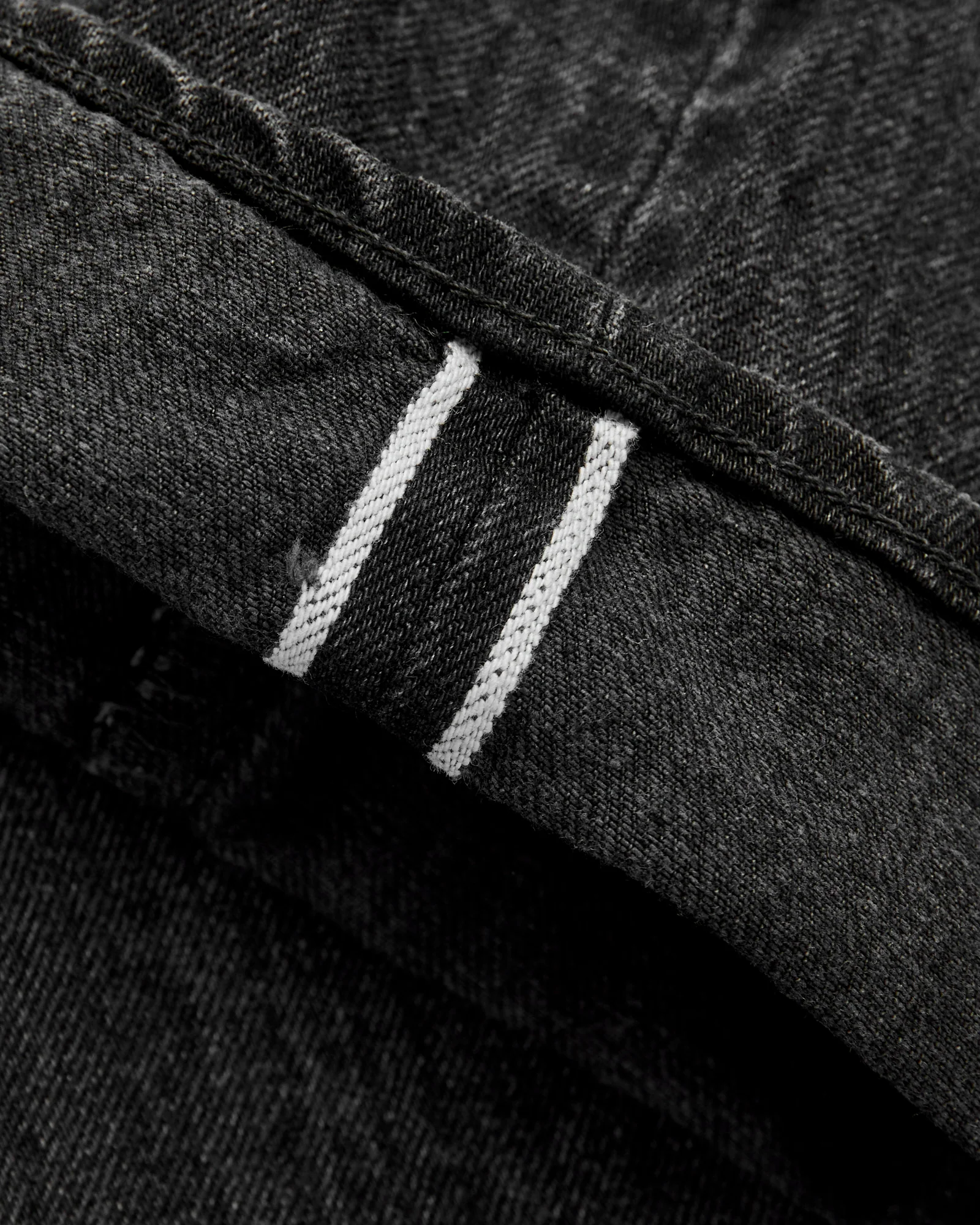 J314 "Aged Wash" 14oz Black Washed Selvedge Denim - Straight Tapered Fit - Image 11