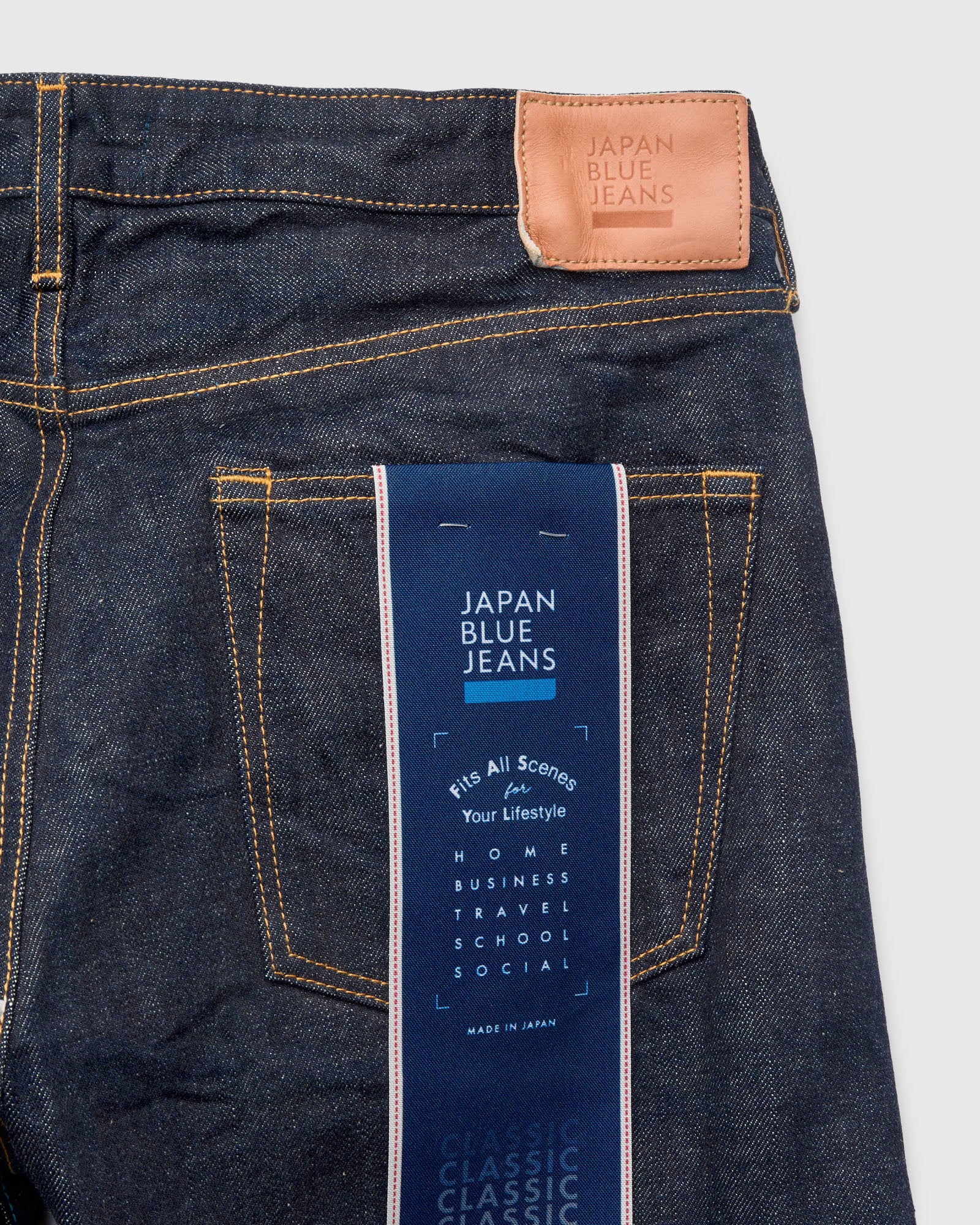 J401 "Circle" 14.8oz Rinsed Selvedge Denim - Classic Straight Fit - Image 4