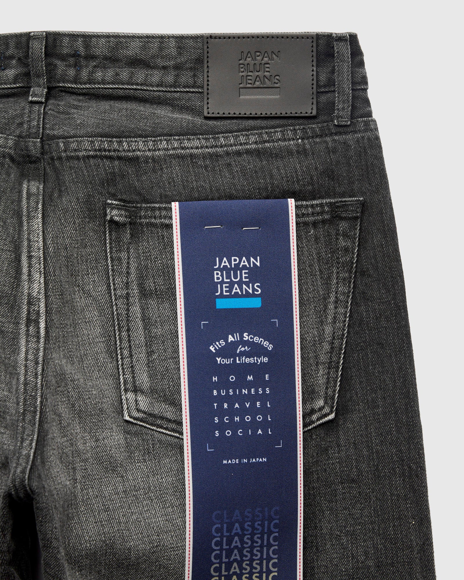 J414 "Aged Wash" 14oz Black Washed Selvedge Denim - Classic Straight Fit - Image 3