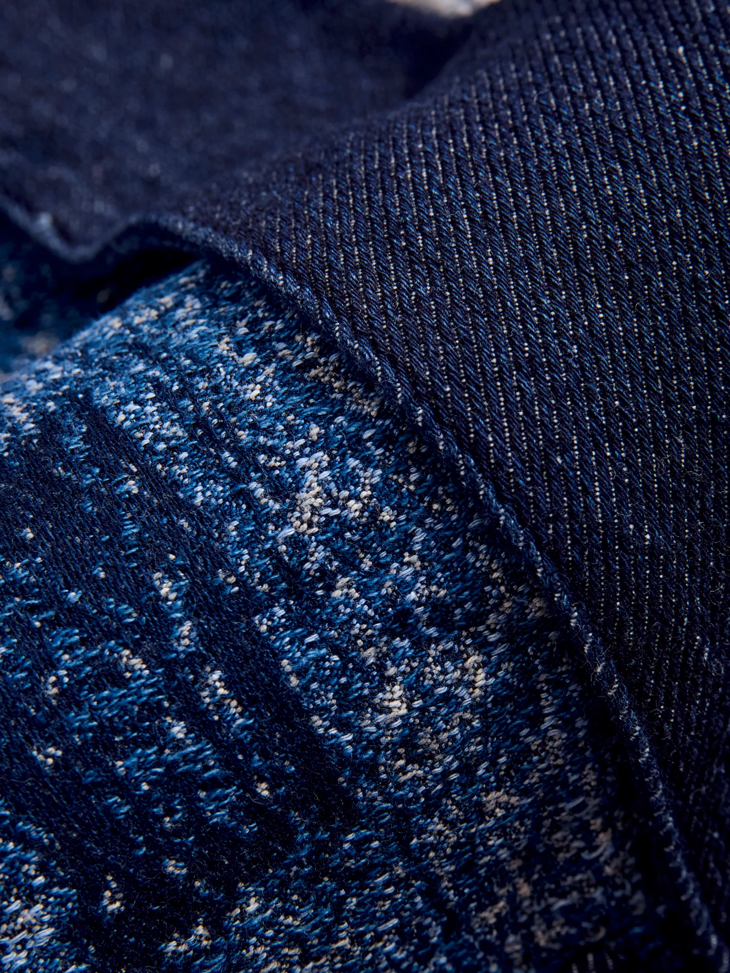 Jacquard Boro Haori Jacket in Indigo Rinse - Image 7