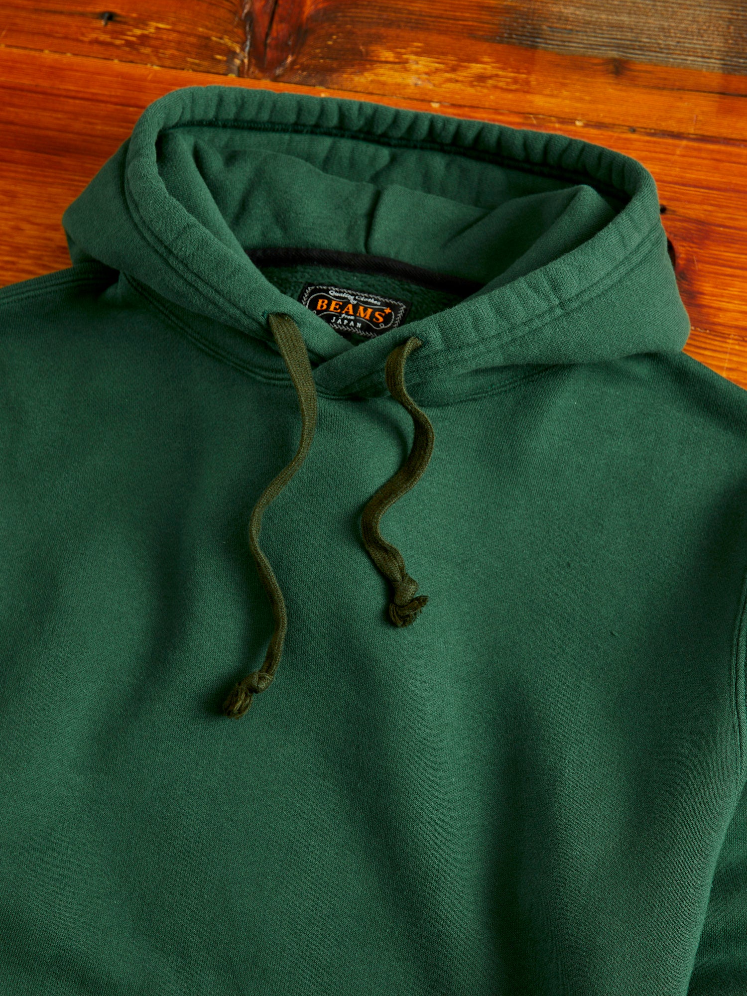 Japan-Made Fleece Hoodie in Green - Image 3