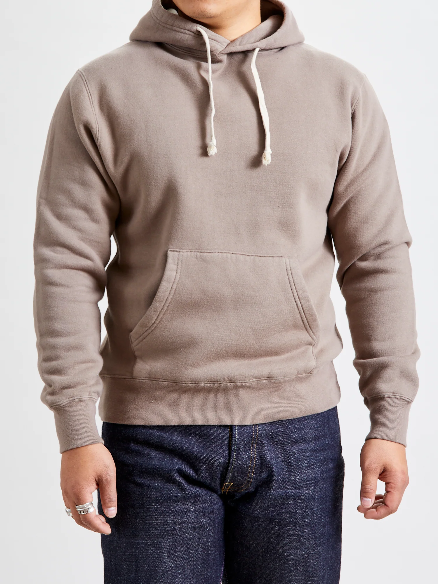 Japan-Made Fleece Hoodie in Khaki - Image 2