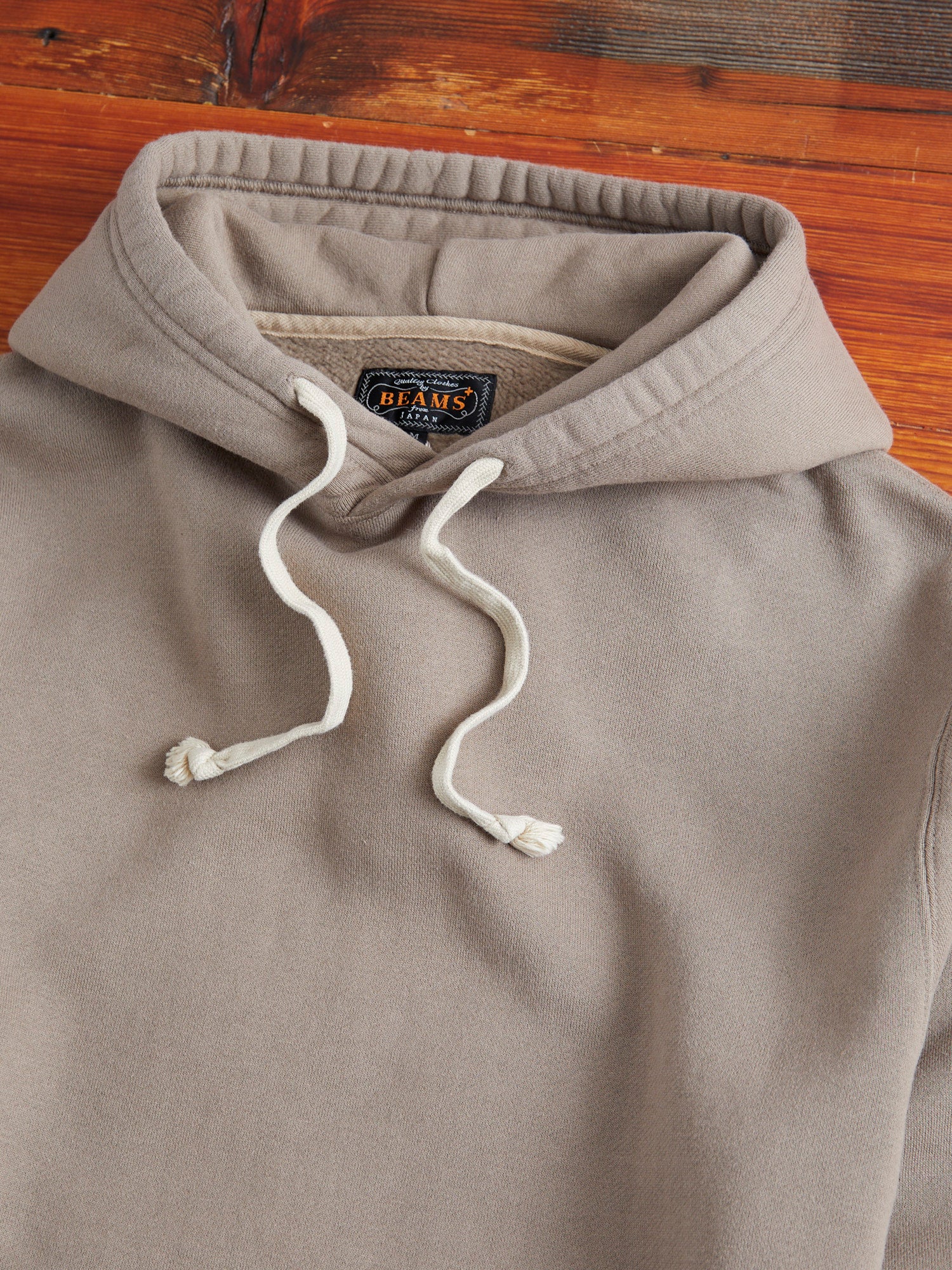 Japan-Made Fleece Hoodie in Khaki - Image 3