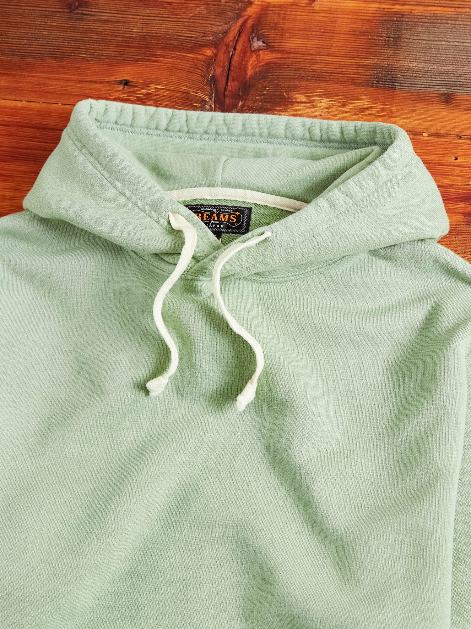 Japan-Made Fleece Hoodie in Mint Green - Image 3
