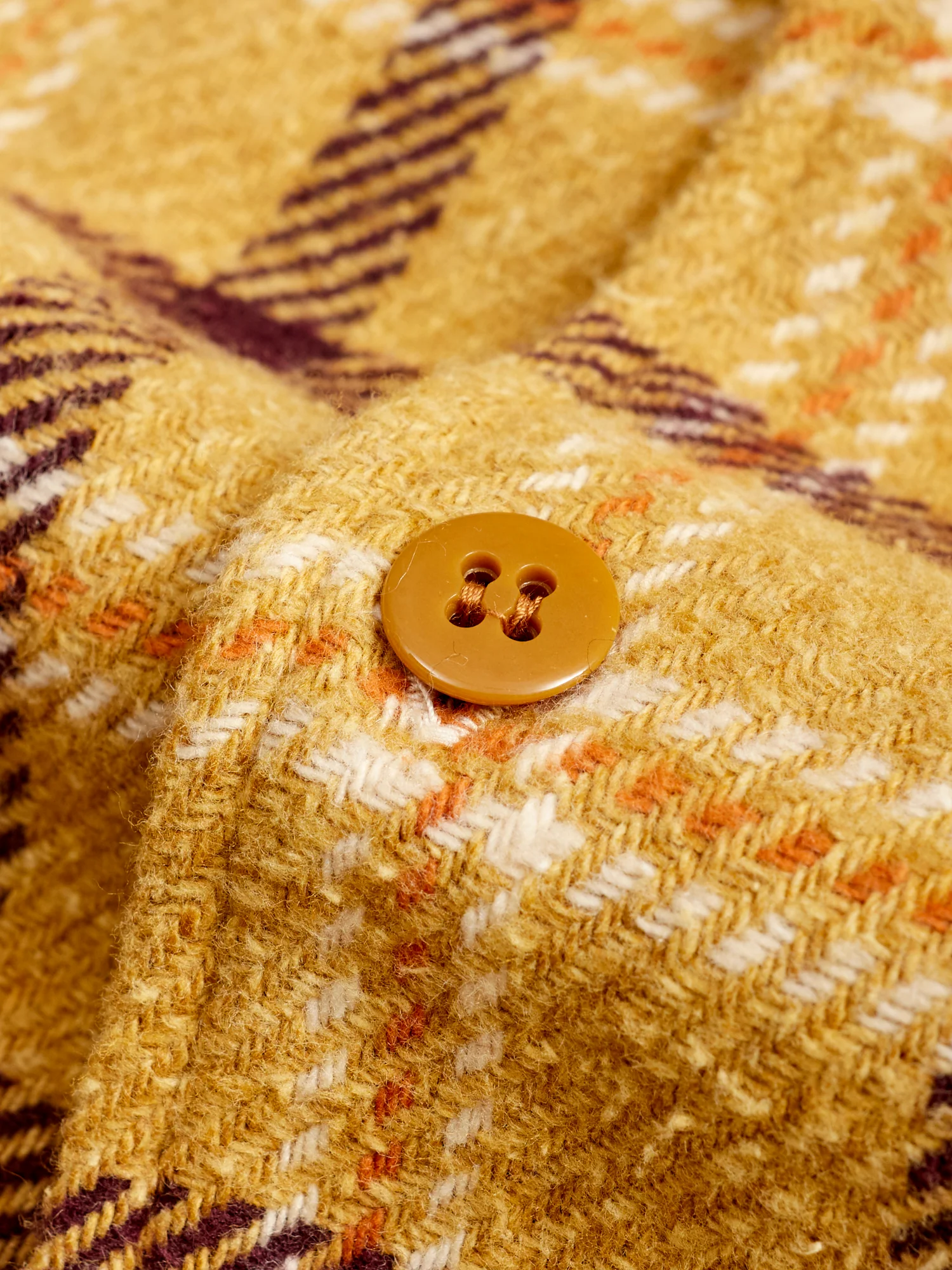 Jazz Check Wide Flannel Shirt in Yellow - Image 4
