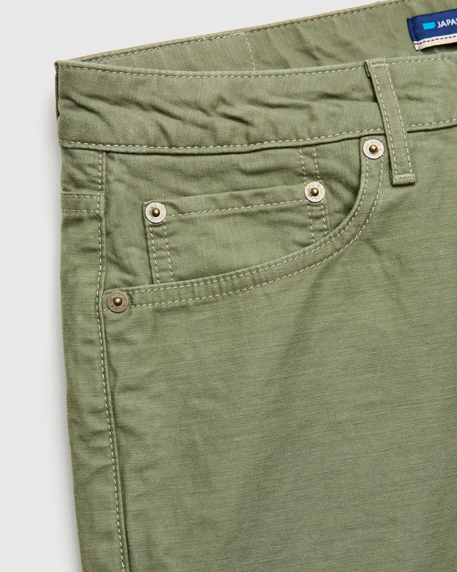 JBPT1410 Olive Satin Five Pocket Pant - Classic Straight Fit - Image 4
