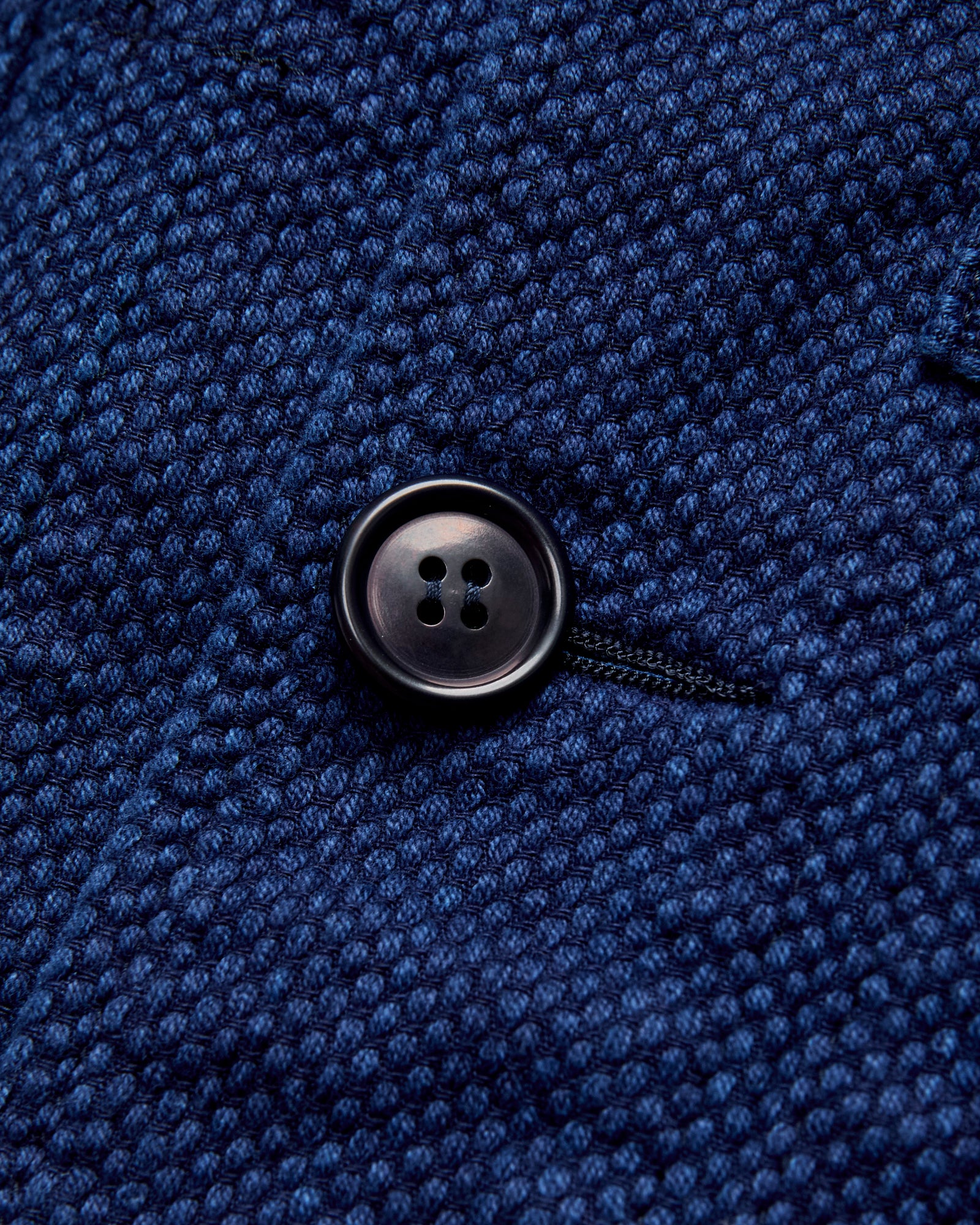 Kasezome Patchwork Chore Jacket in Indigo - Image 6