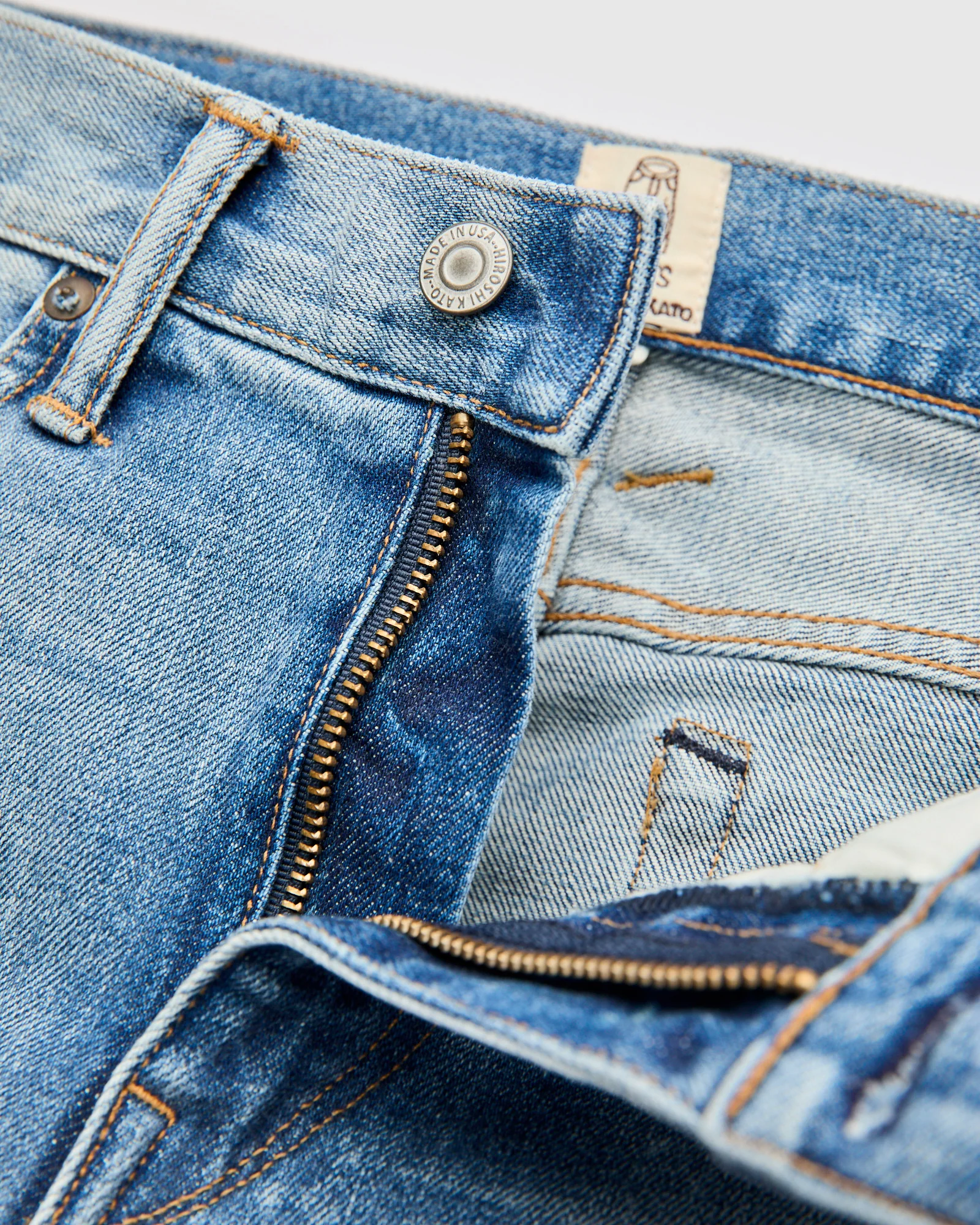 "Keith" 14oz Washed Indigo Stretch Selvedge Denim - Pen Slim - Image 6