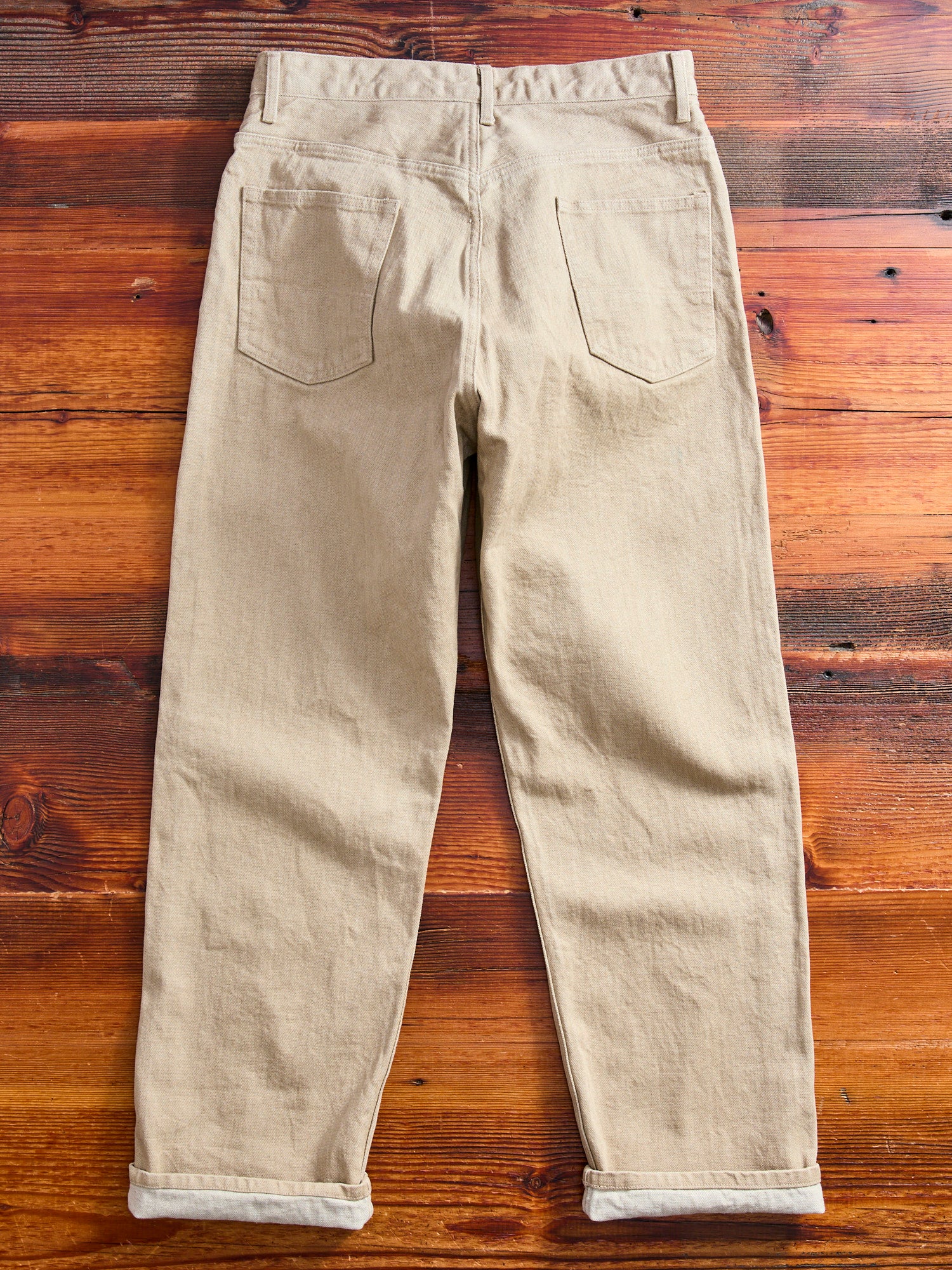 Khaki Broken 13oz RF Jeans - Straight Fit - Image 11
