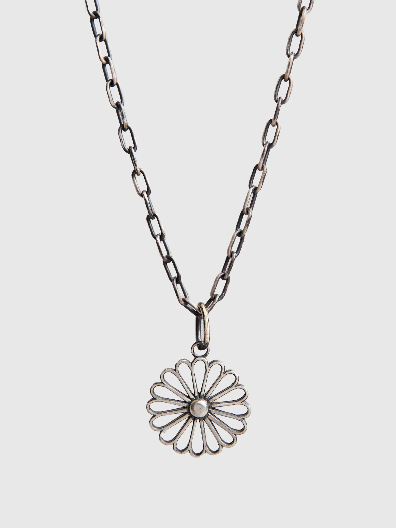 Kikumon Large Charm Pendant in Sterling Silver