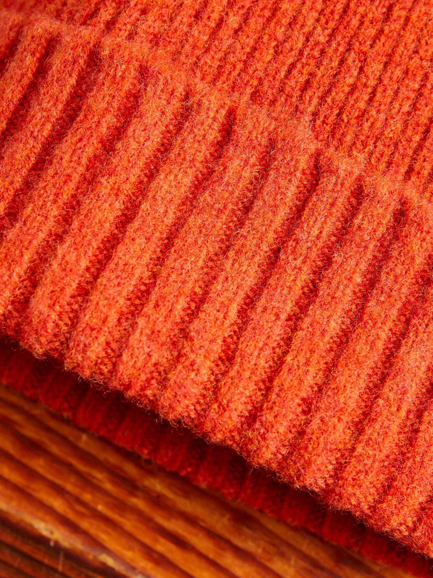 "King Jammy" Wool Beanie in Vintage Orange - Image 2