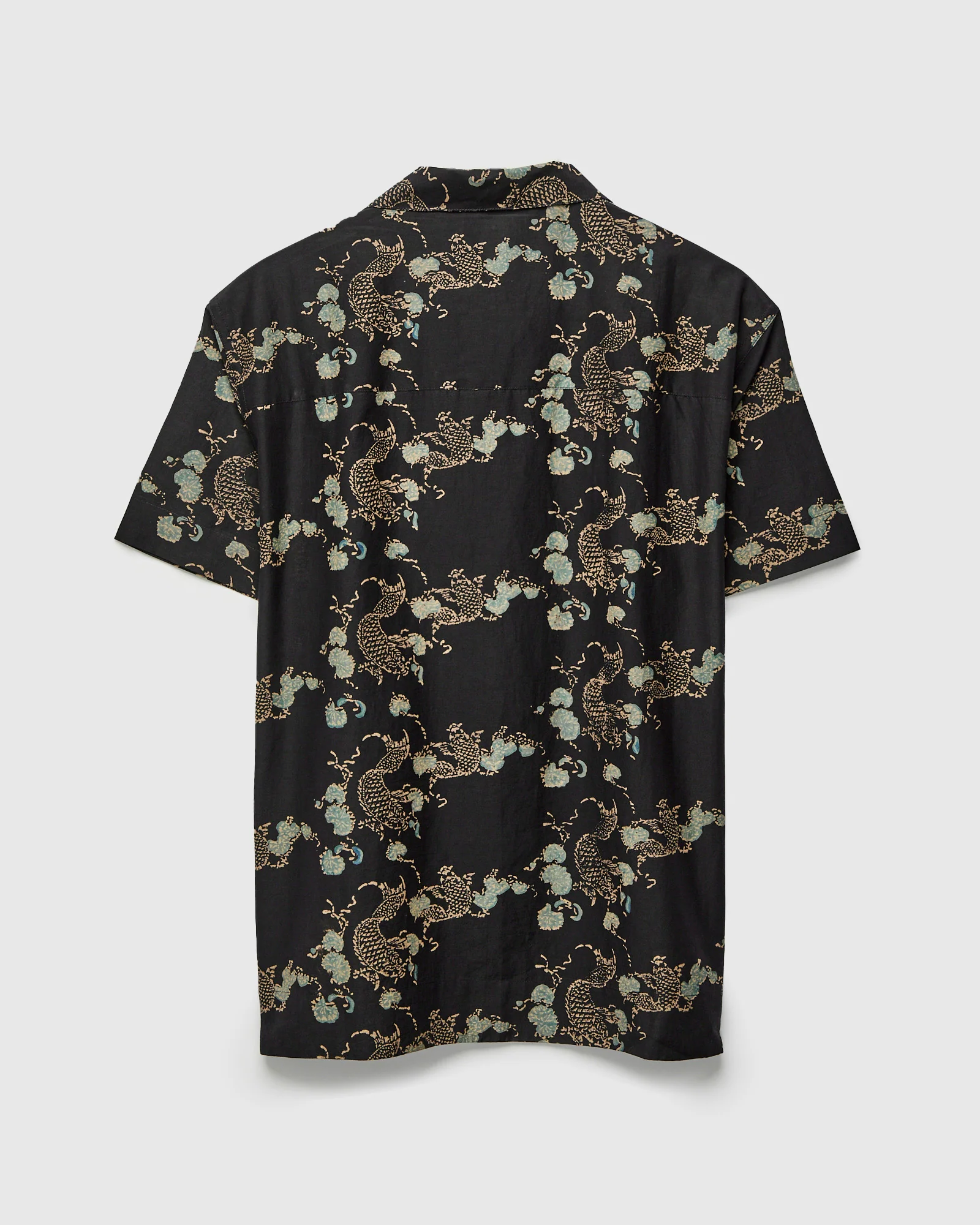 Koi Lake Camp Shirt in Iron Black Silk - Image 2