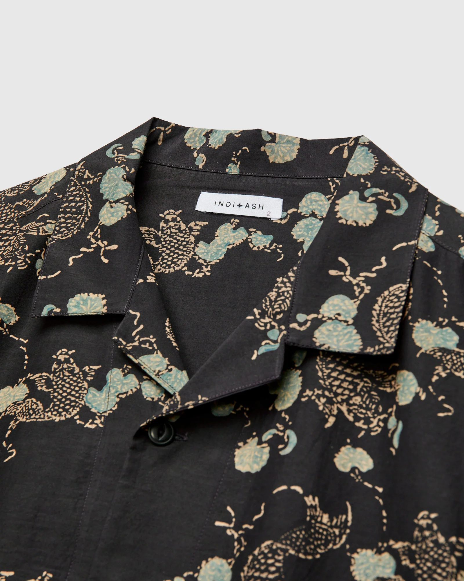 Koi Lake Camp Shirt in Iron Black Silk - Image 4