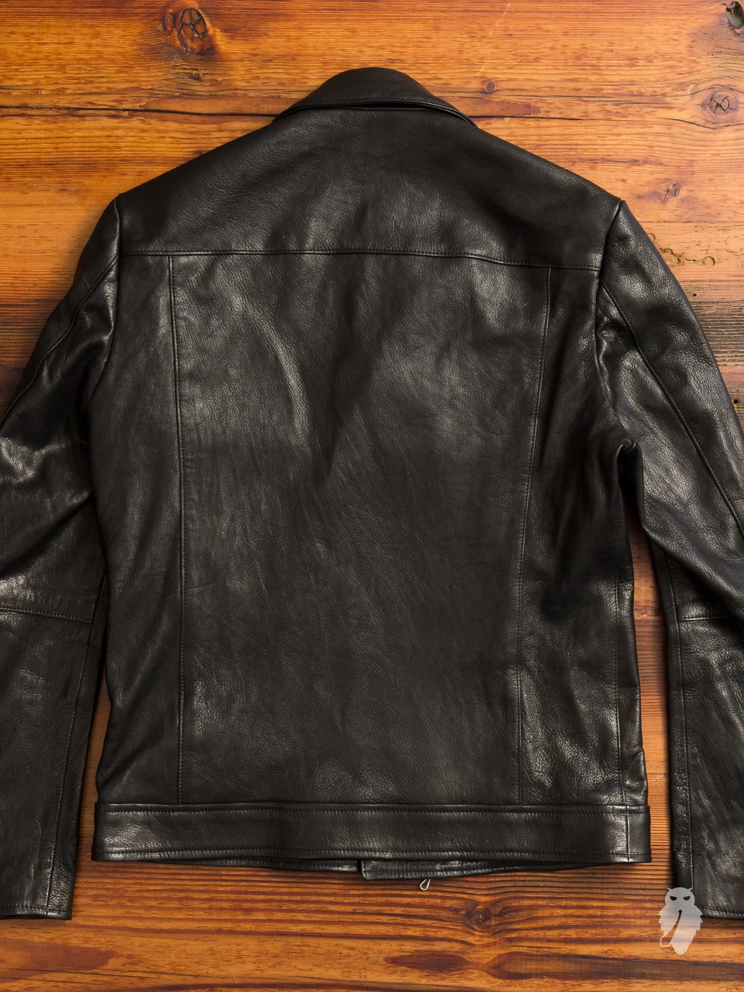 Leather Double Rider Jacket in Black - Image 9