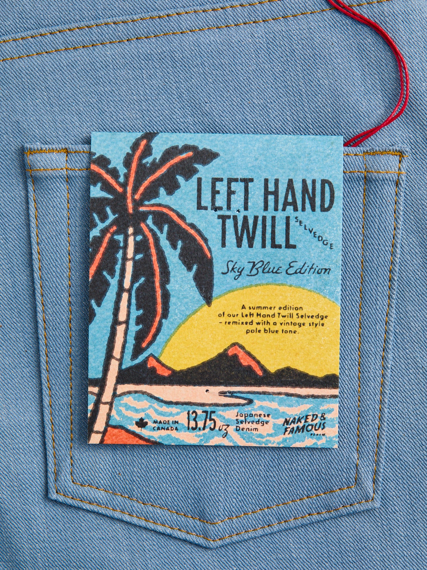 "Left Hand Twill Sky Blue" 13.75oz Selvedge Denim - Easy Guy Fit - Image 4