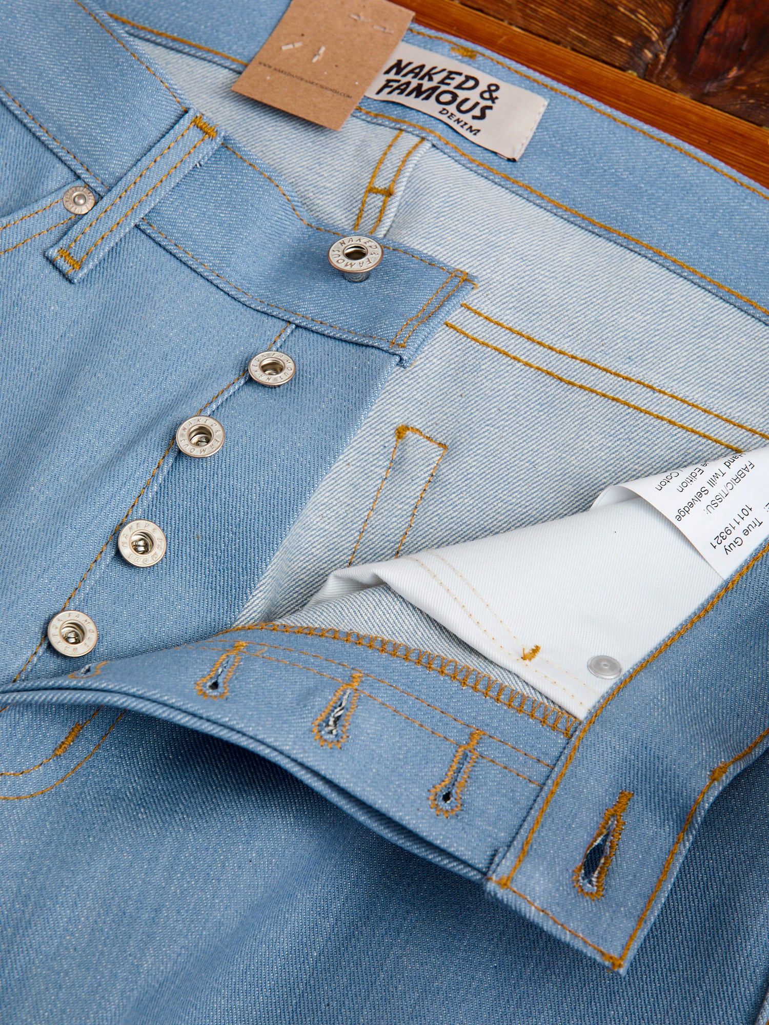 "Left Hand Twill Sky Blue" 13.75oz Selvedge Denim - True Guy Fit - Image 9