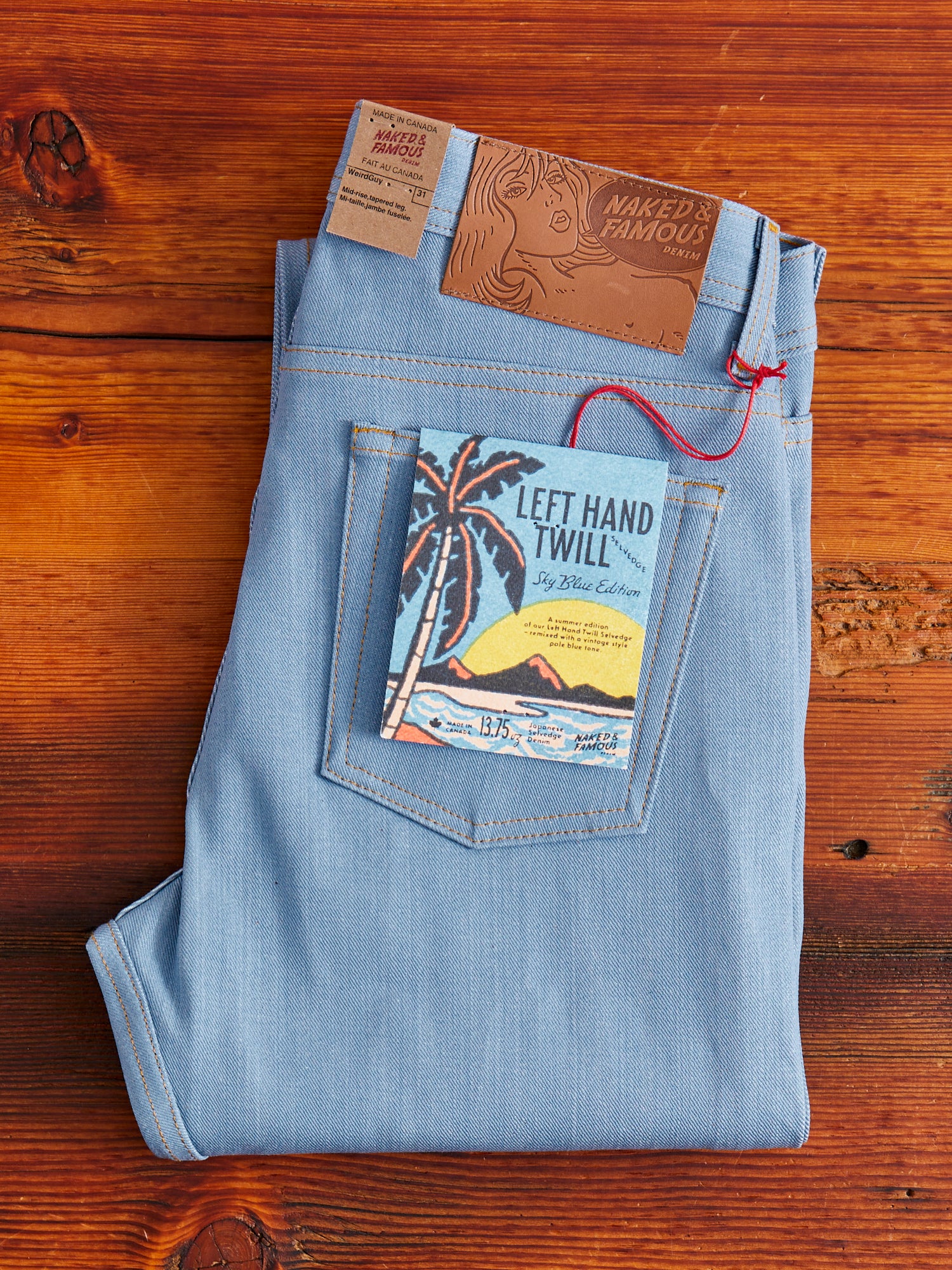 "Left Hand Twill Sky Blue" 13.75oz Selvedge Denim - Weird Guy Fit - Image 2