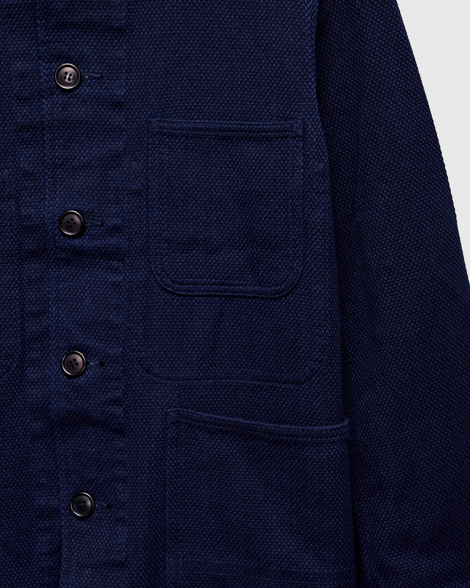 Light Sashiko Coverall Jacket in Pure Indigo - Image 5