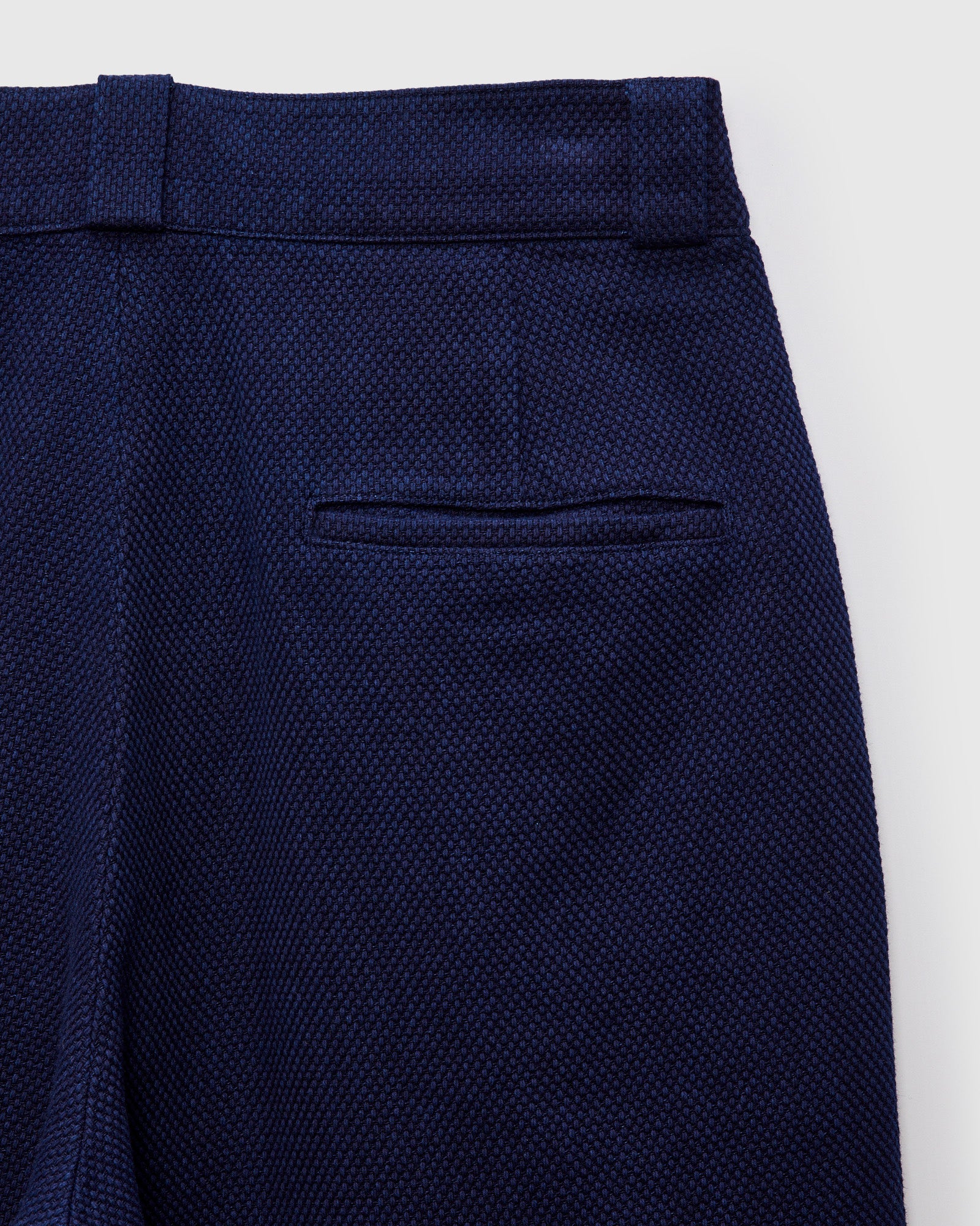Light Sashiko Wide Tucked Trousers in Pure Indigo - Image 3