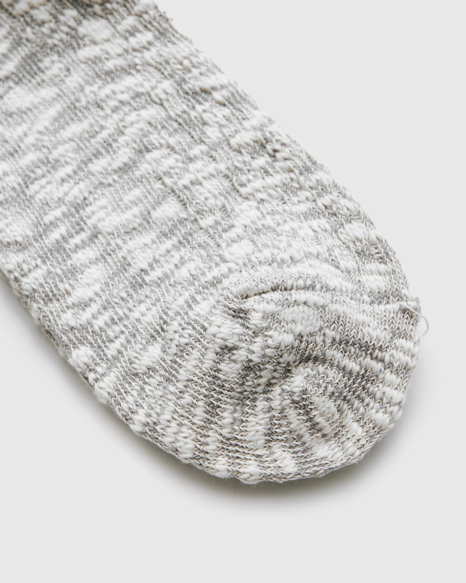 Light Slub Crew Sock in Grey - Image 3