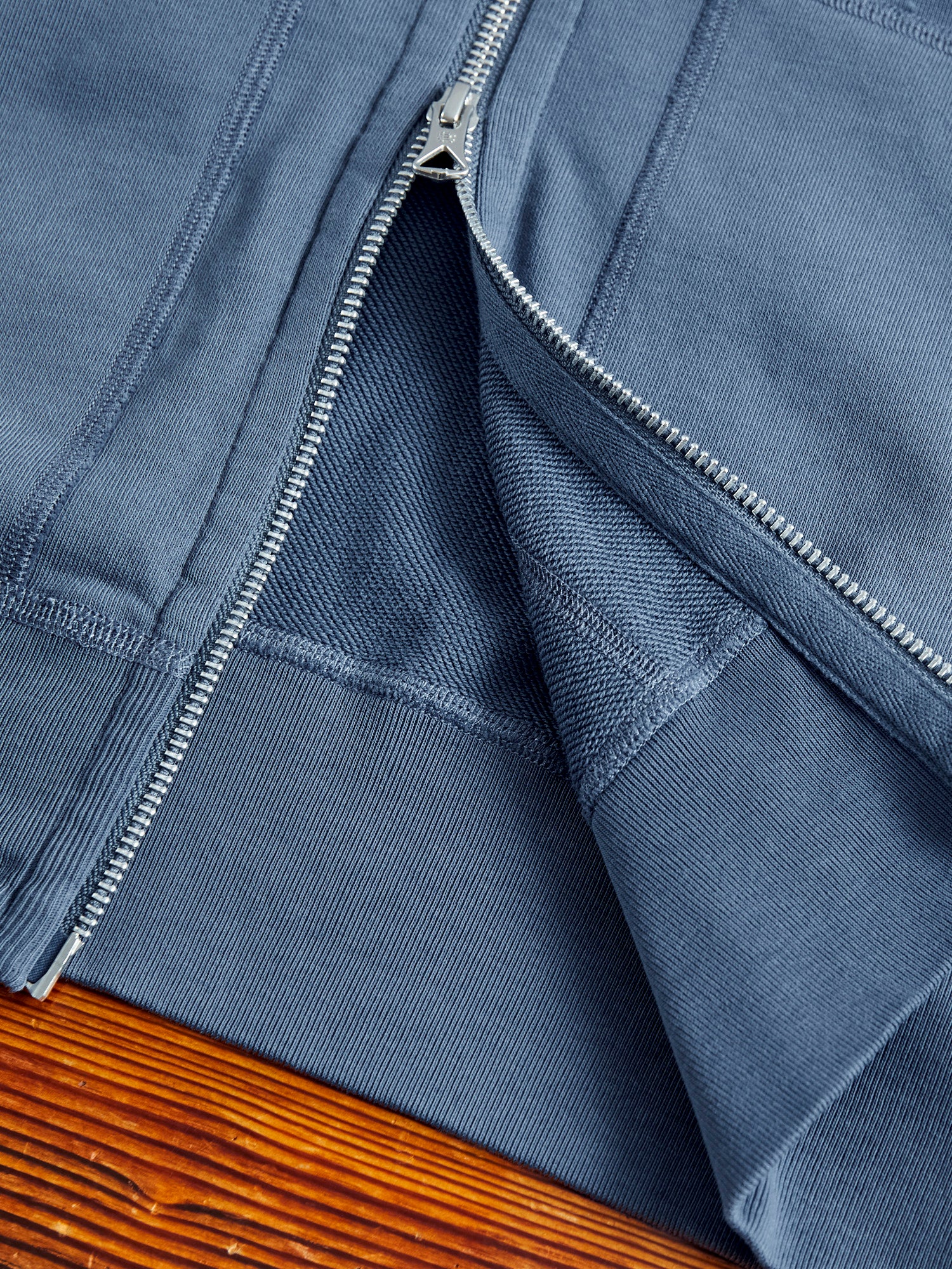 Lightweight Zip Hoodie in Washed Blue - Image 6