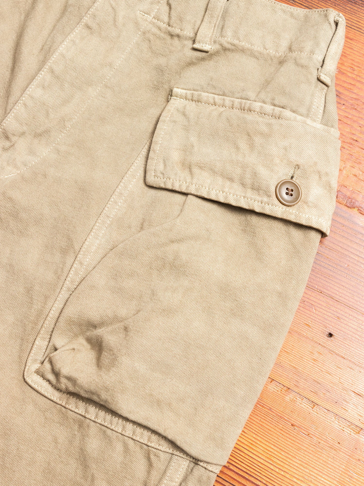 Linen Military Trousers in Beige - Image 6