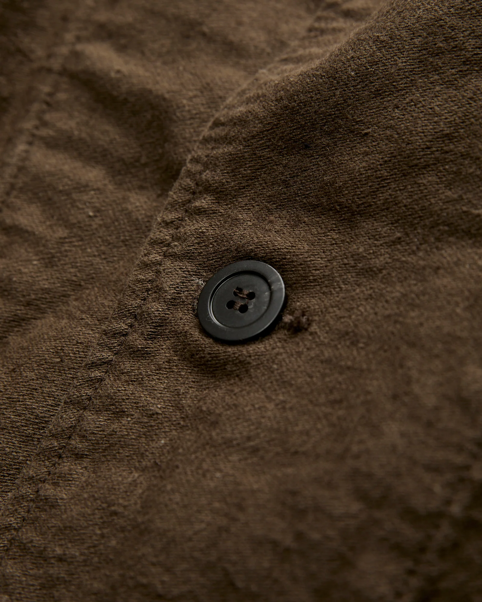Linen Moleskin Simple Work Jacket in Coffee Brown - Image 4
