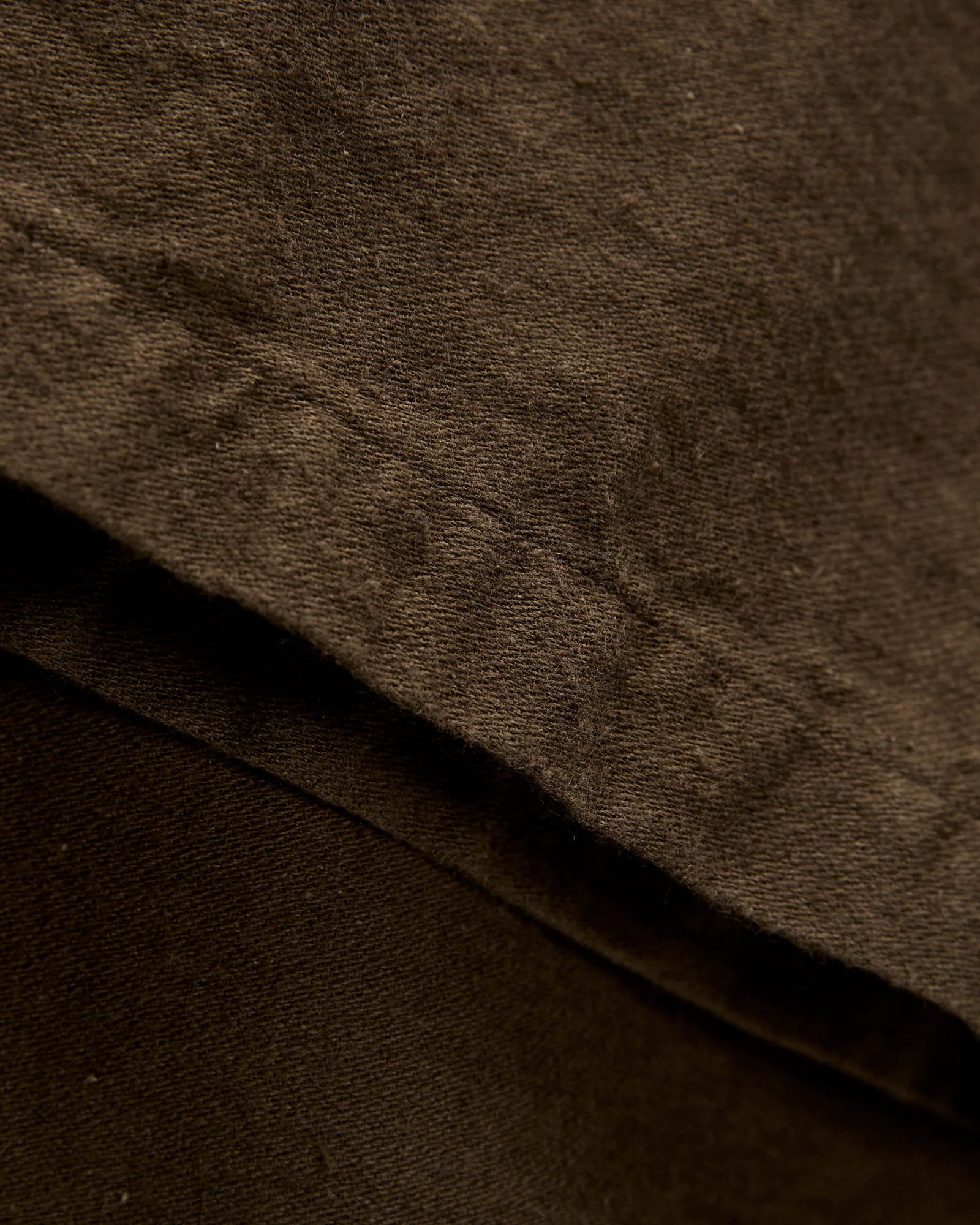Linen Moleskin Straight Fatigue Pants in Coffee Brown - Image 8