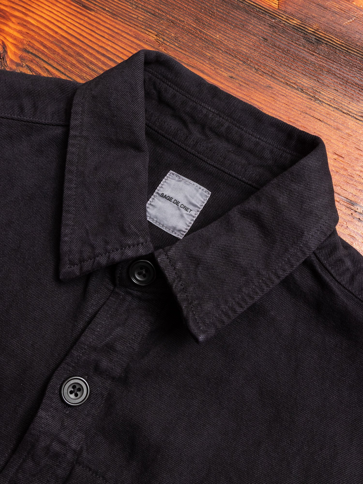 Linen Shirt Jacket in Black - Image 2