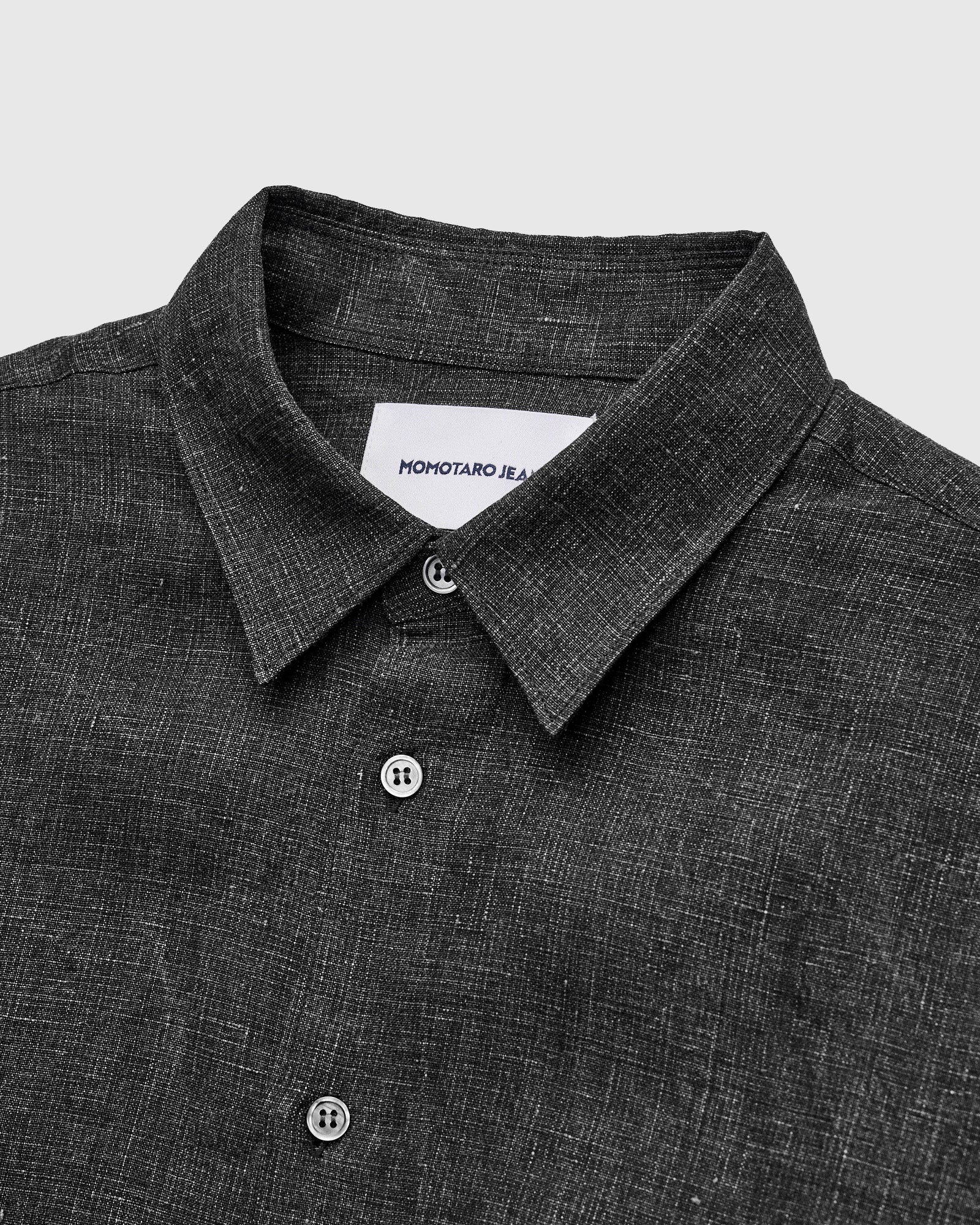 Linen SS Shirt in Black - Image 3
