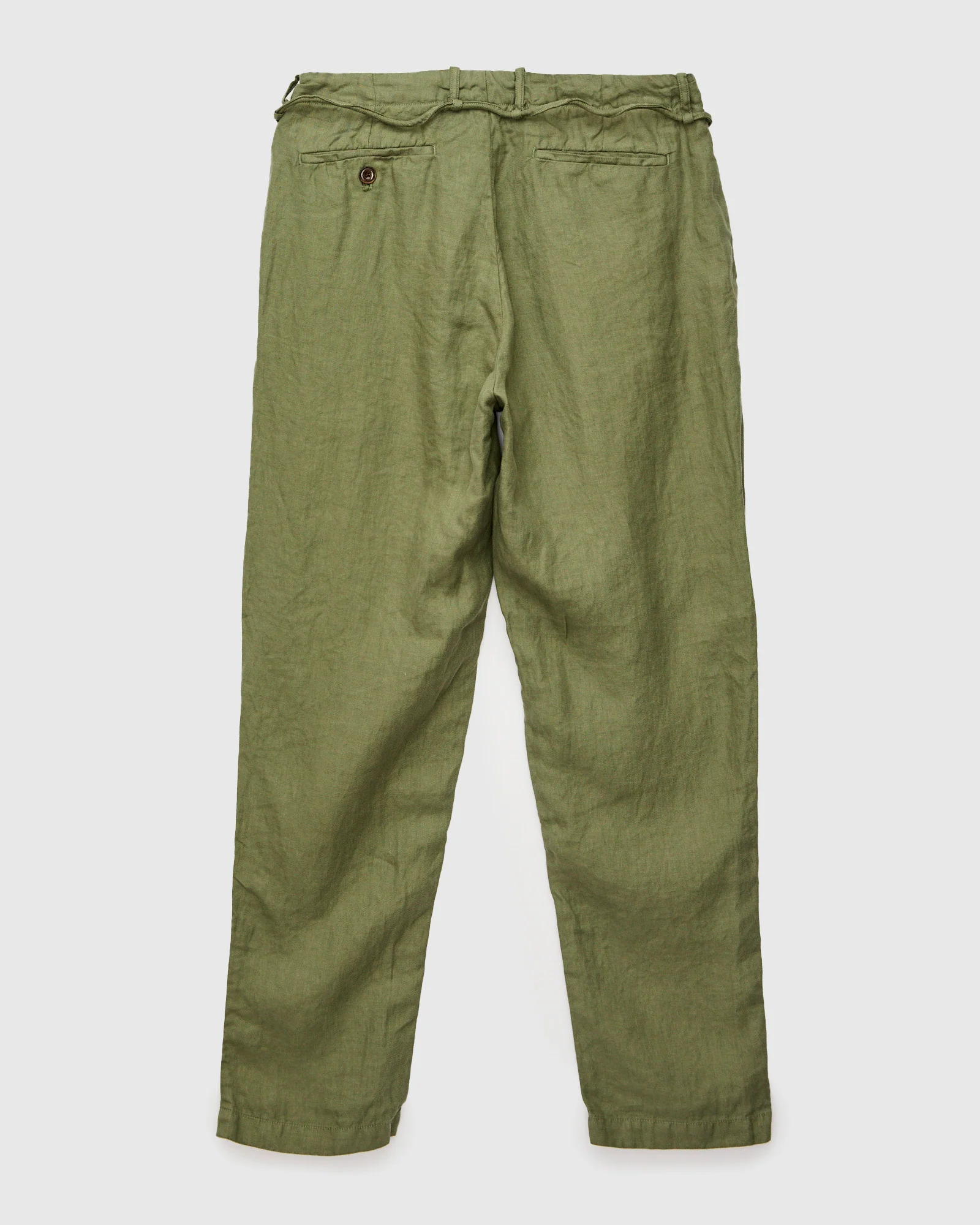 Linen 2Tuck Tapered Pants in Olive - Image 2
