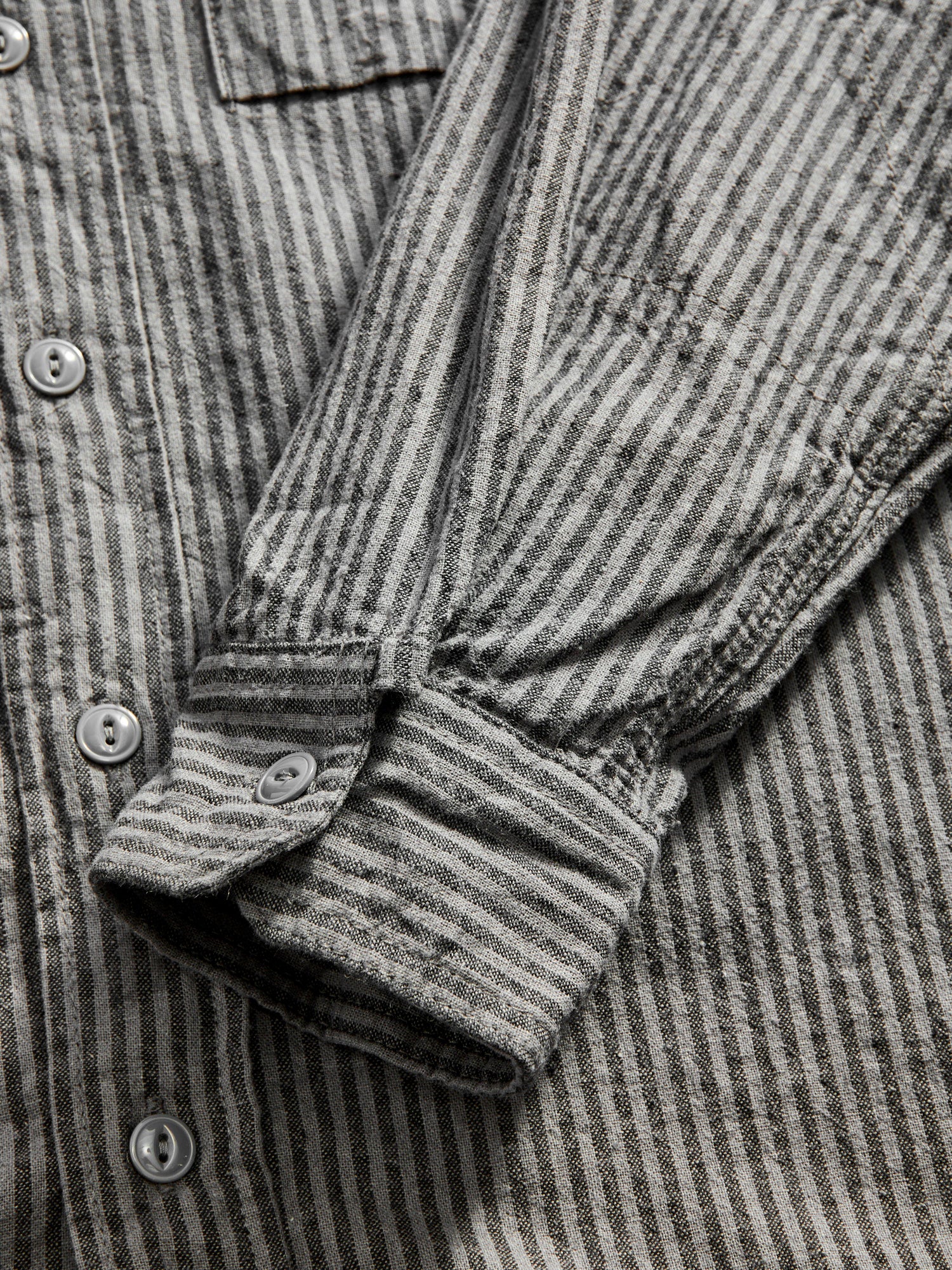Linen Work Shirt in Charcoal Grey - Image 5