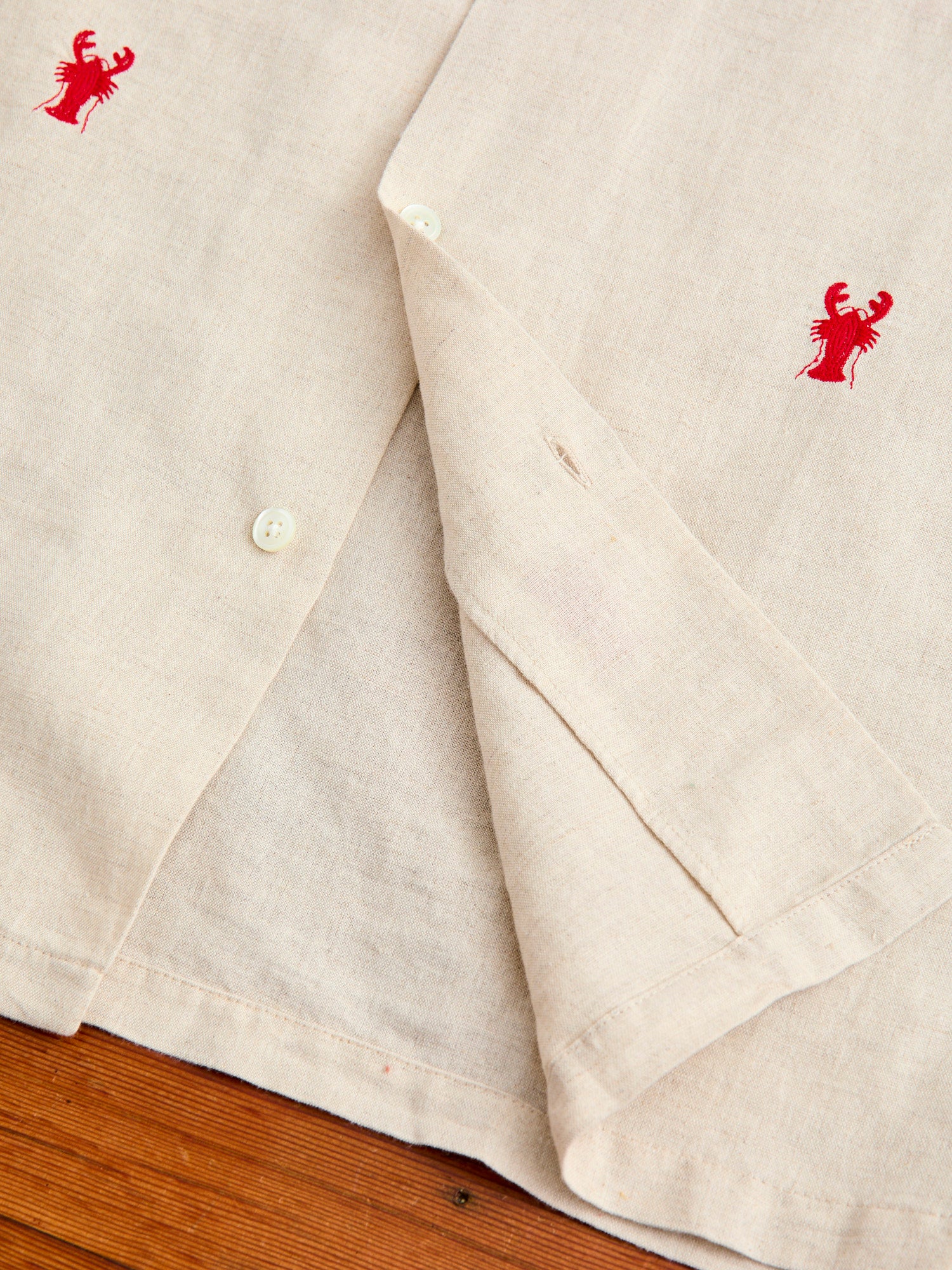 Lobster Button-Up Shirt in White - Image 8