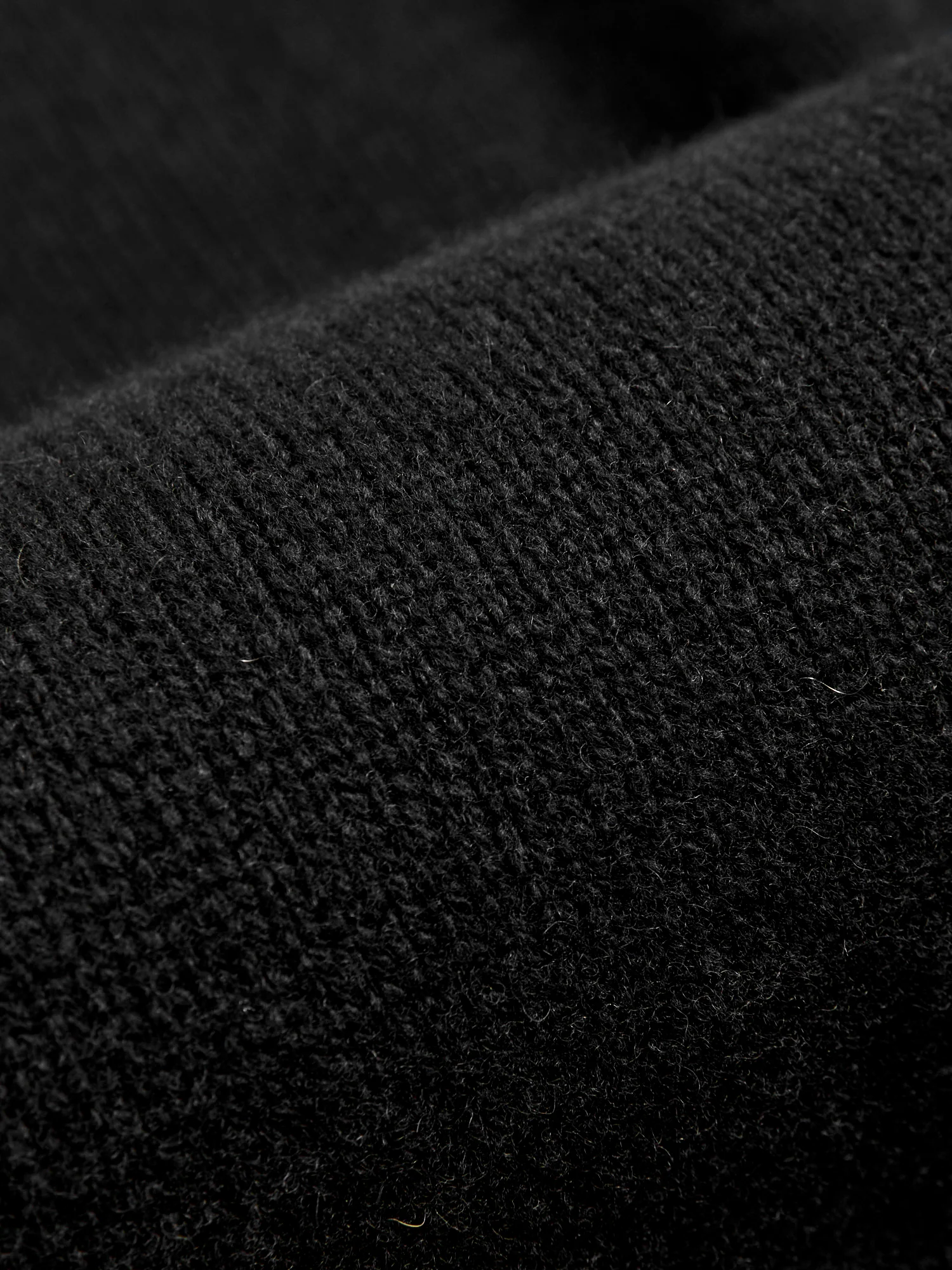 LOCC01 "Good Basics" Relaxed Fit Merino Cashmere Knit Sweater in Deep Black - Image 7