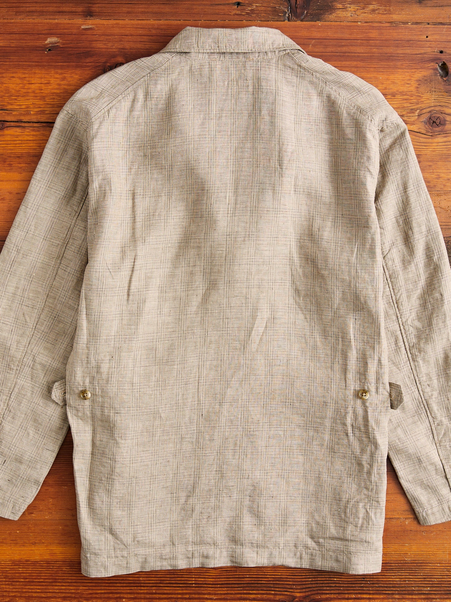 Loiter Jacket in Beige Linen Glen Plaid - Image 10