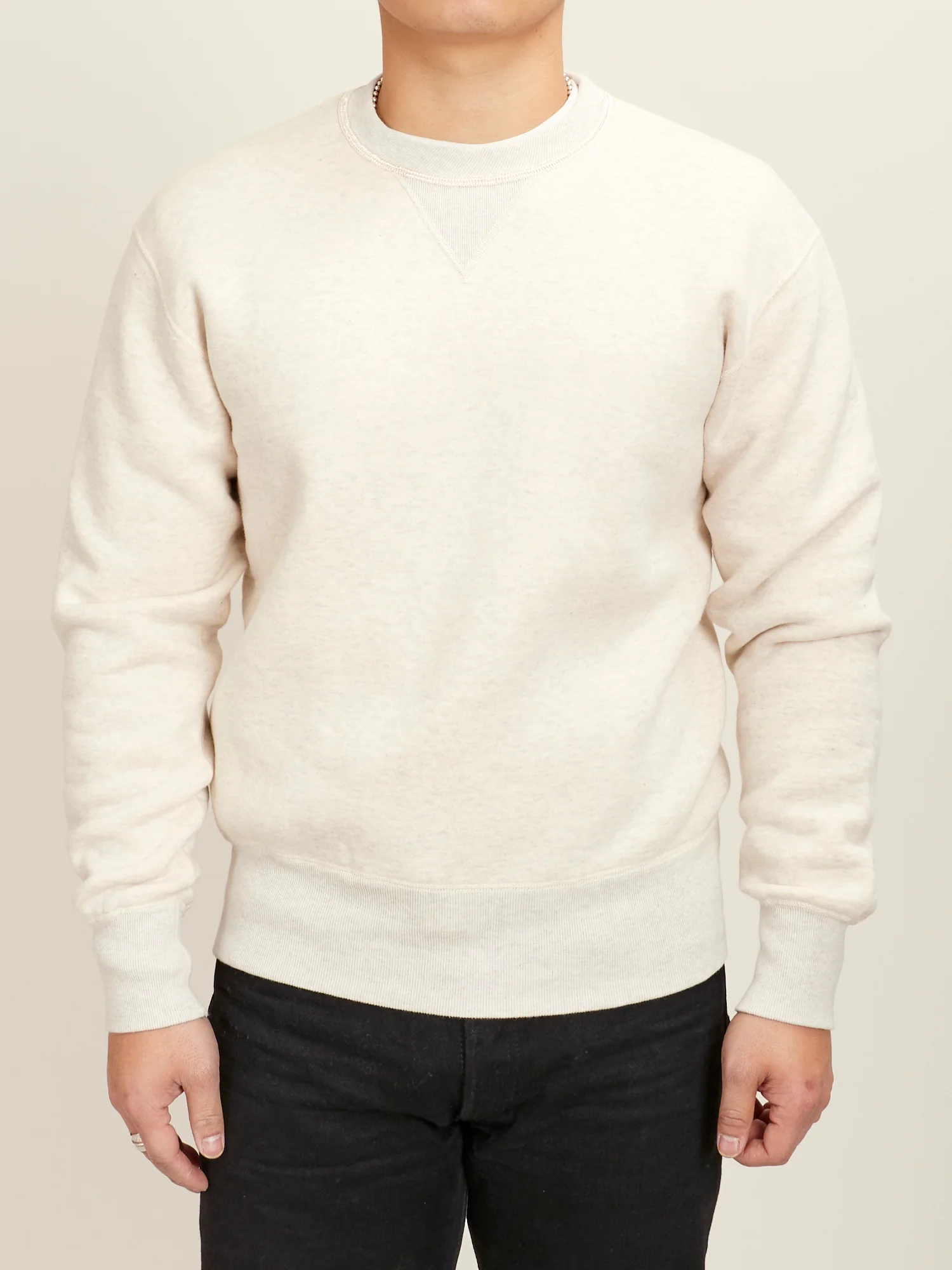 Loopwheel Crewneck Sweatshirt in Oatmeal - Image 2