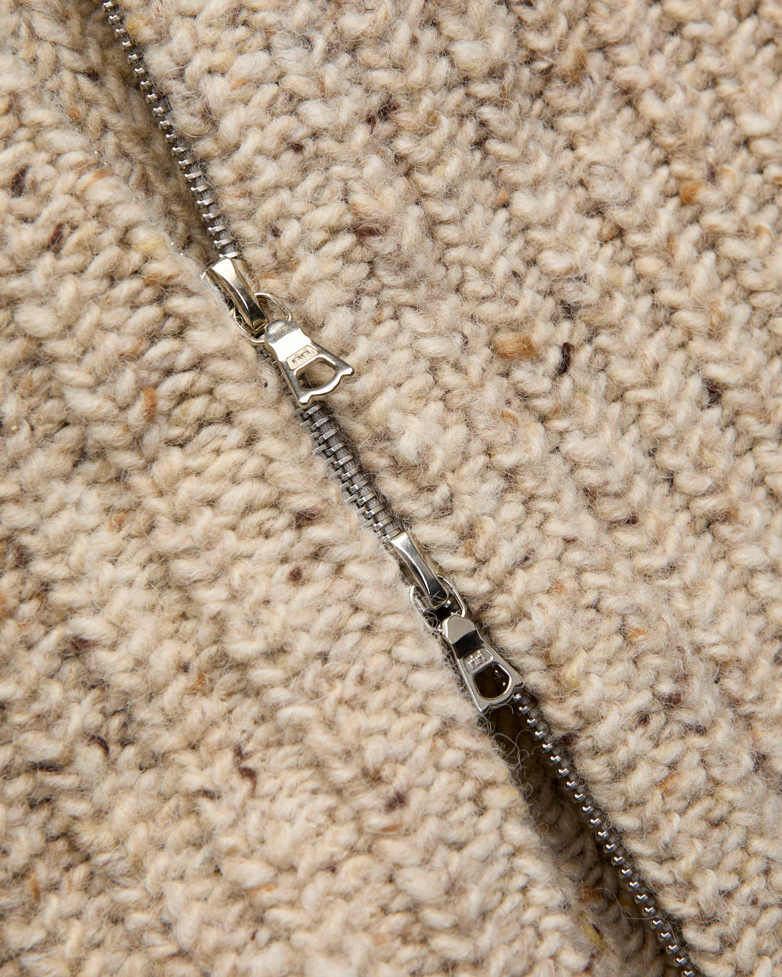 "Loose Ends" Wool Knit Cardigan in Biscuit - Image 7