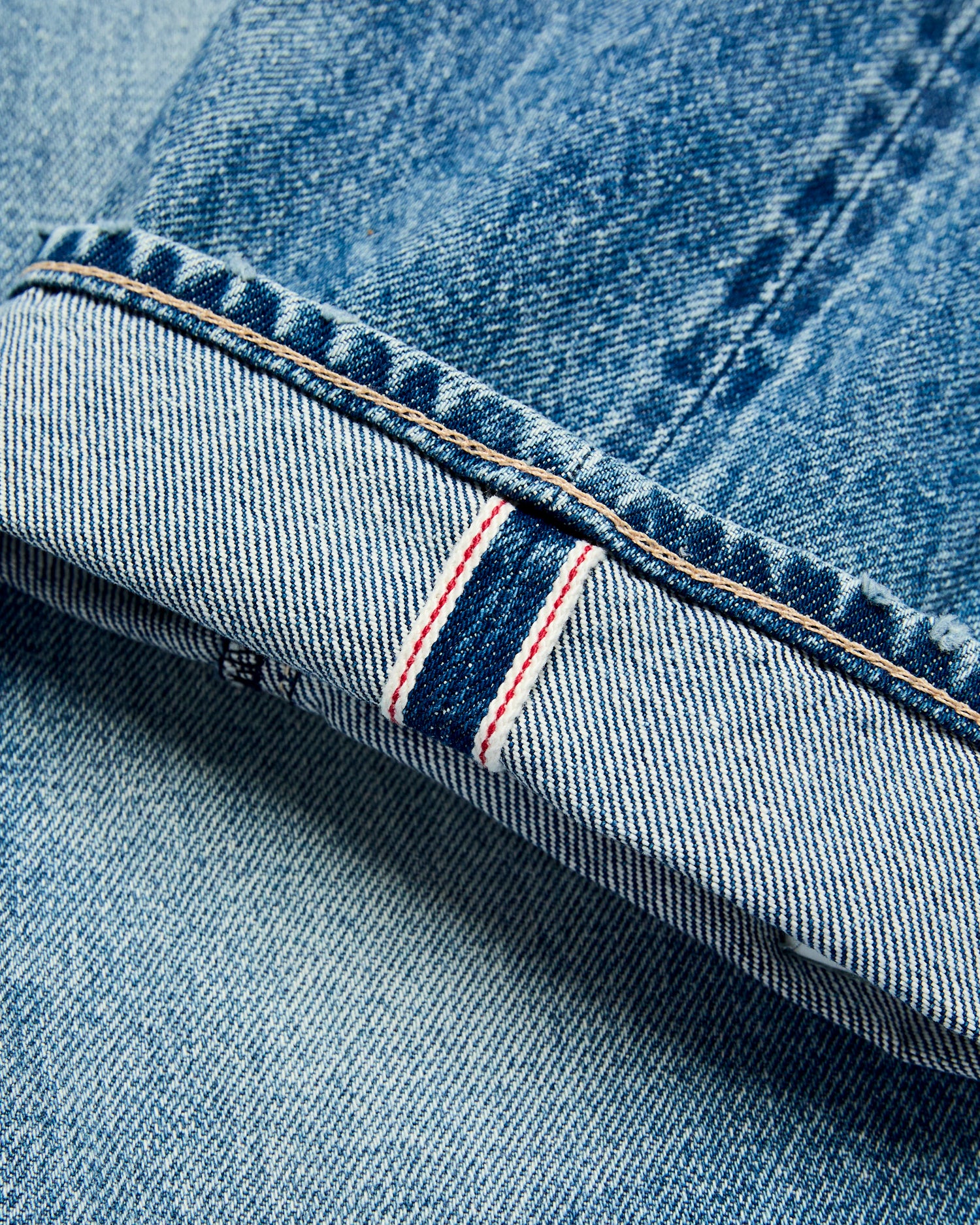 "Lou" 12.5oz Washed Natural Slub Selvedge Denim - Pen Slim - Image 10