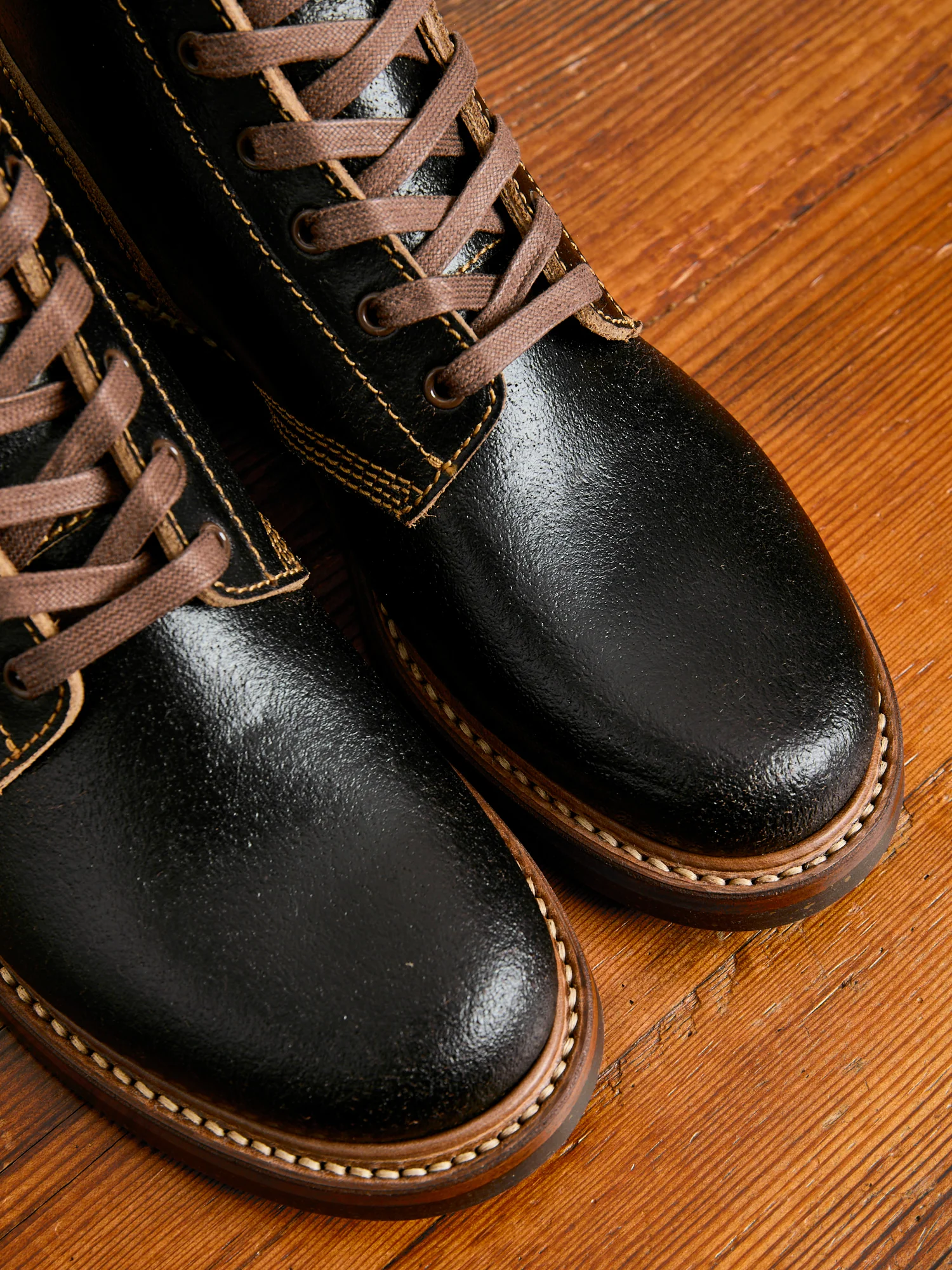 M-43 Service Shoe Boot in Horween Waxed Flesh Dark Brown - Image 5